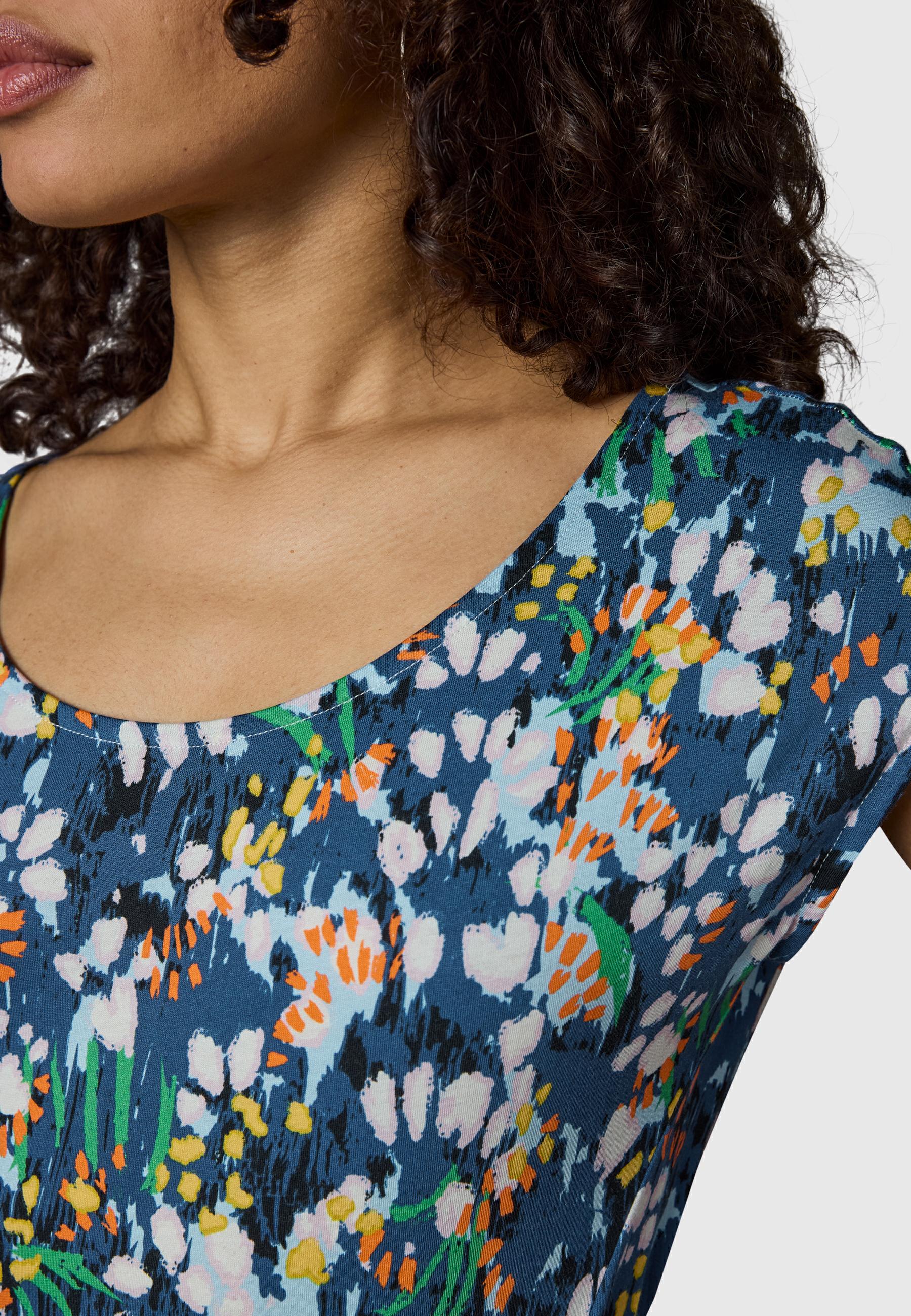 Kurzarm Midikleid mit Taillengürtel "Lilithe" Indigo Blue26