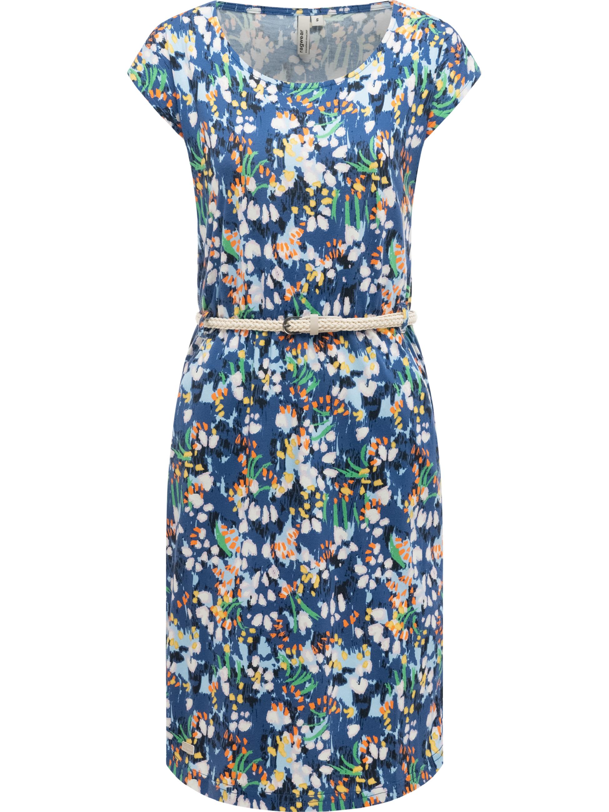 Kurzarm Midikleid mit Taillengürtel "Lilithe" Indigo Blue26