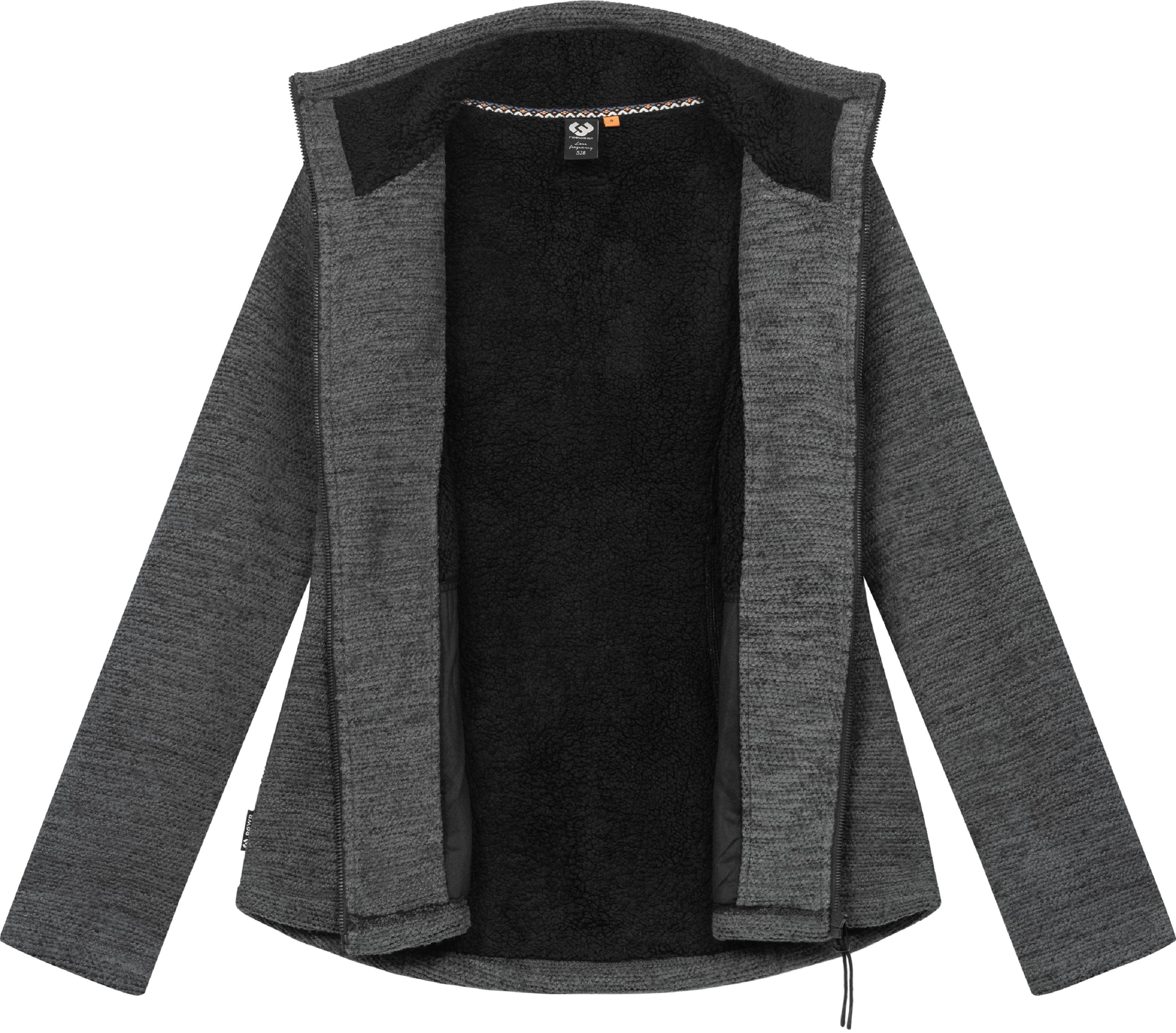 Kuschelige Strickjacke mit Stehkragen "Liram Melange" Dark Grey