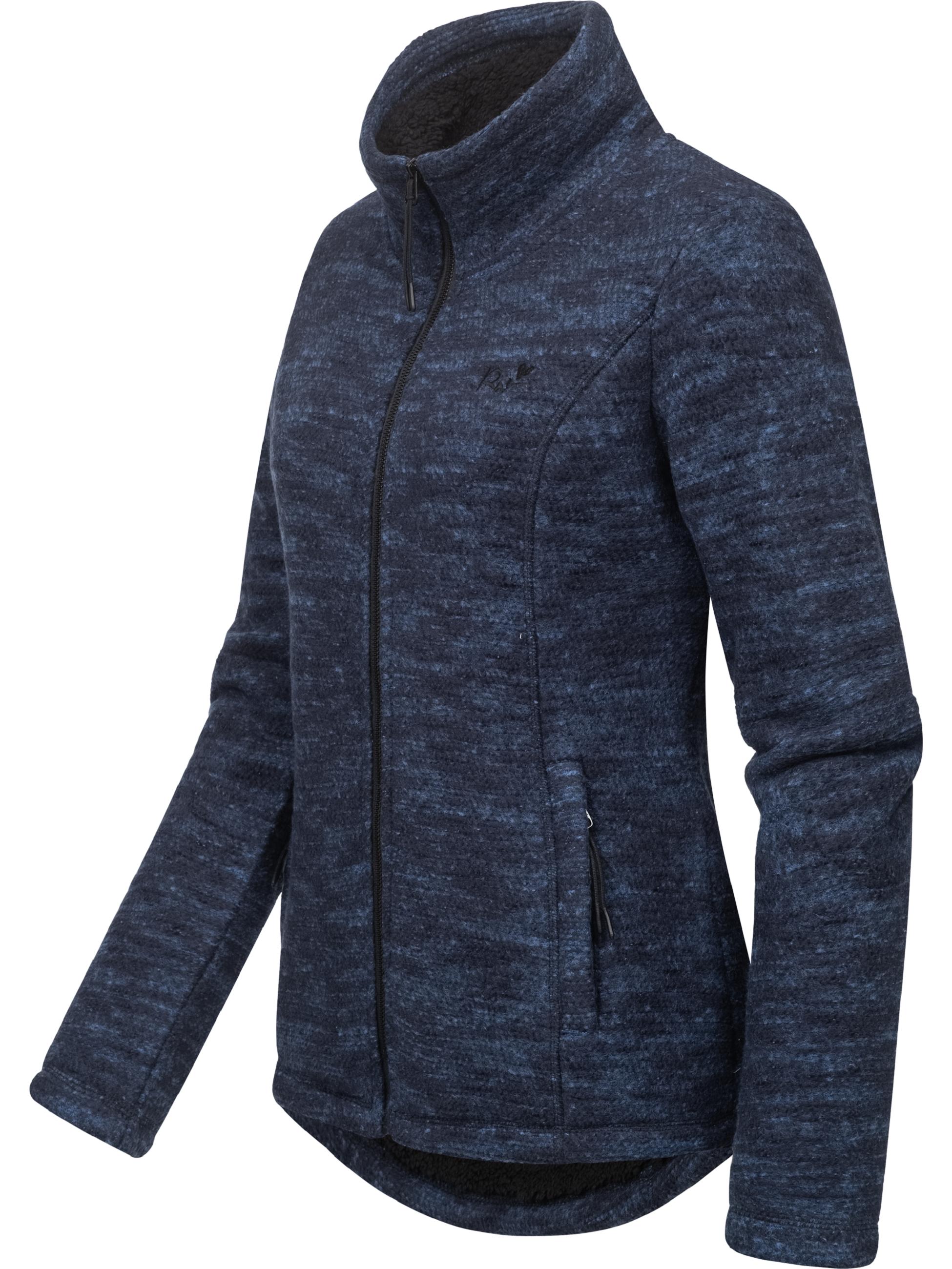 Kuschelige Strickjacke mit Stehkragen "Liram Melange" Navy