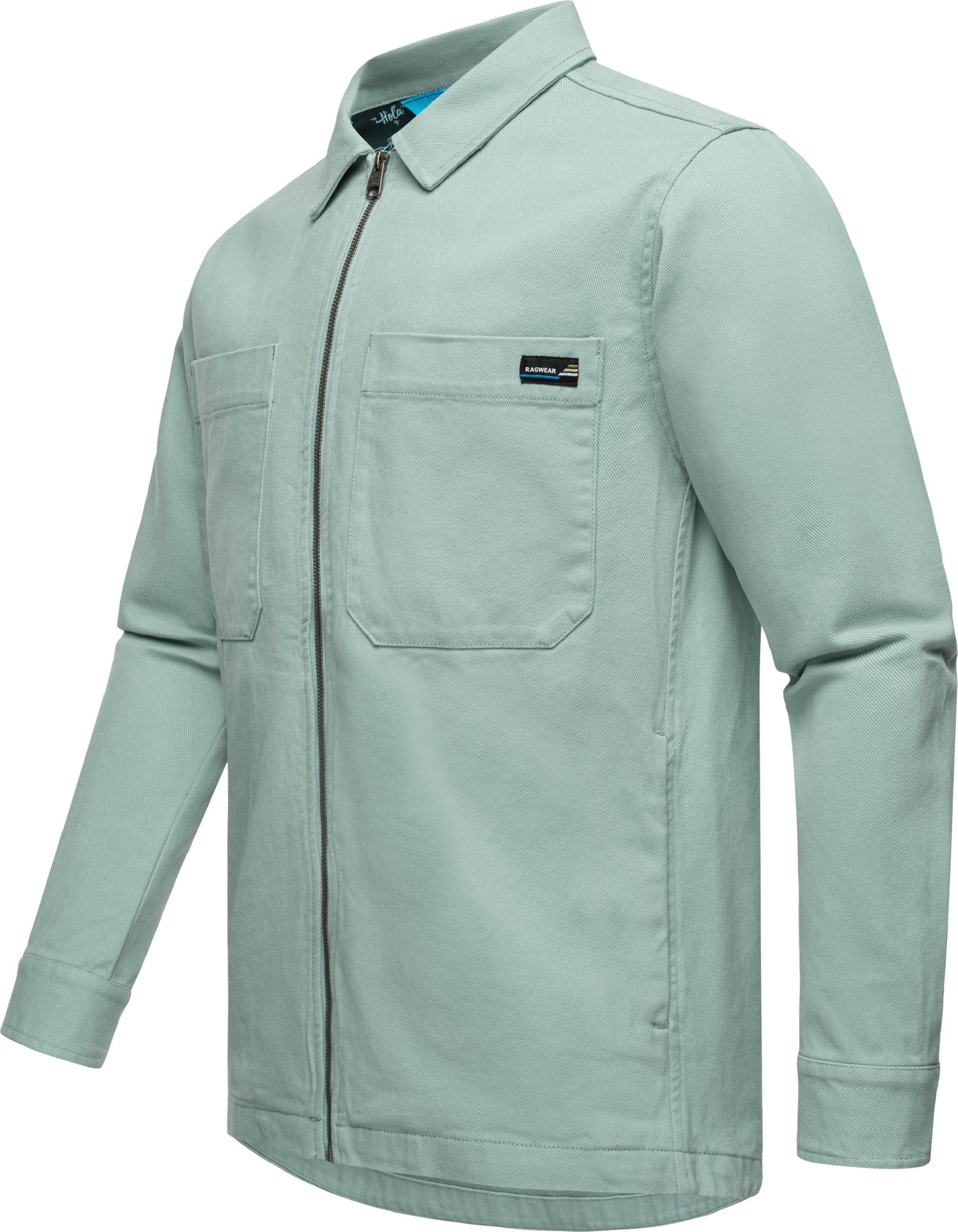 Hemdjacke mit Brusttaschen "Liwty" Aqua