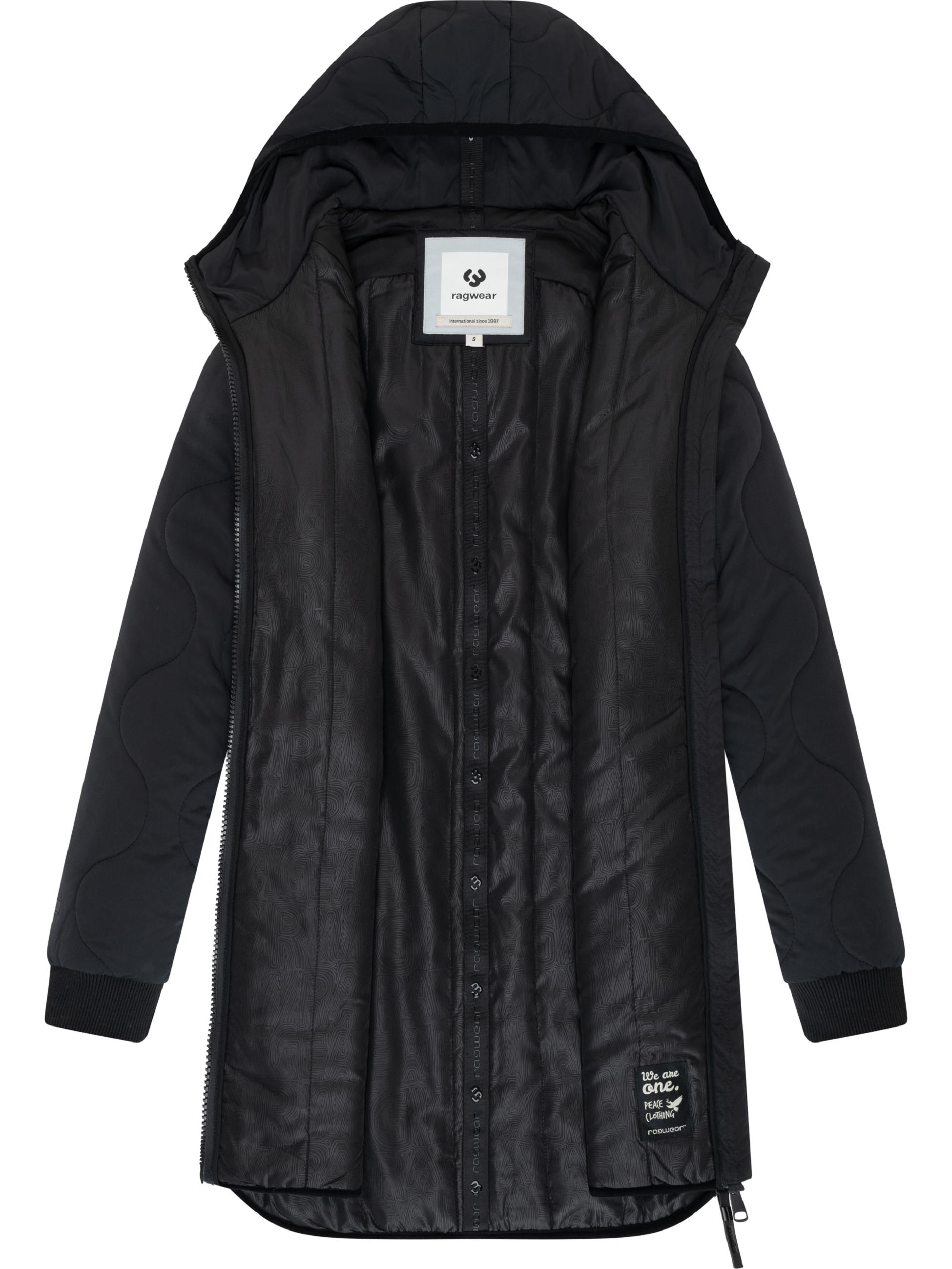 Lange Plüschjacke mit Kapuze "Longeddy" Black025