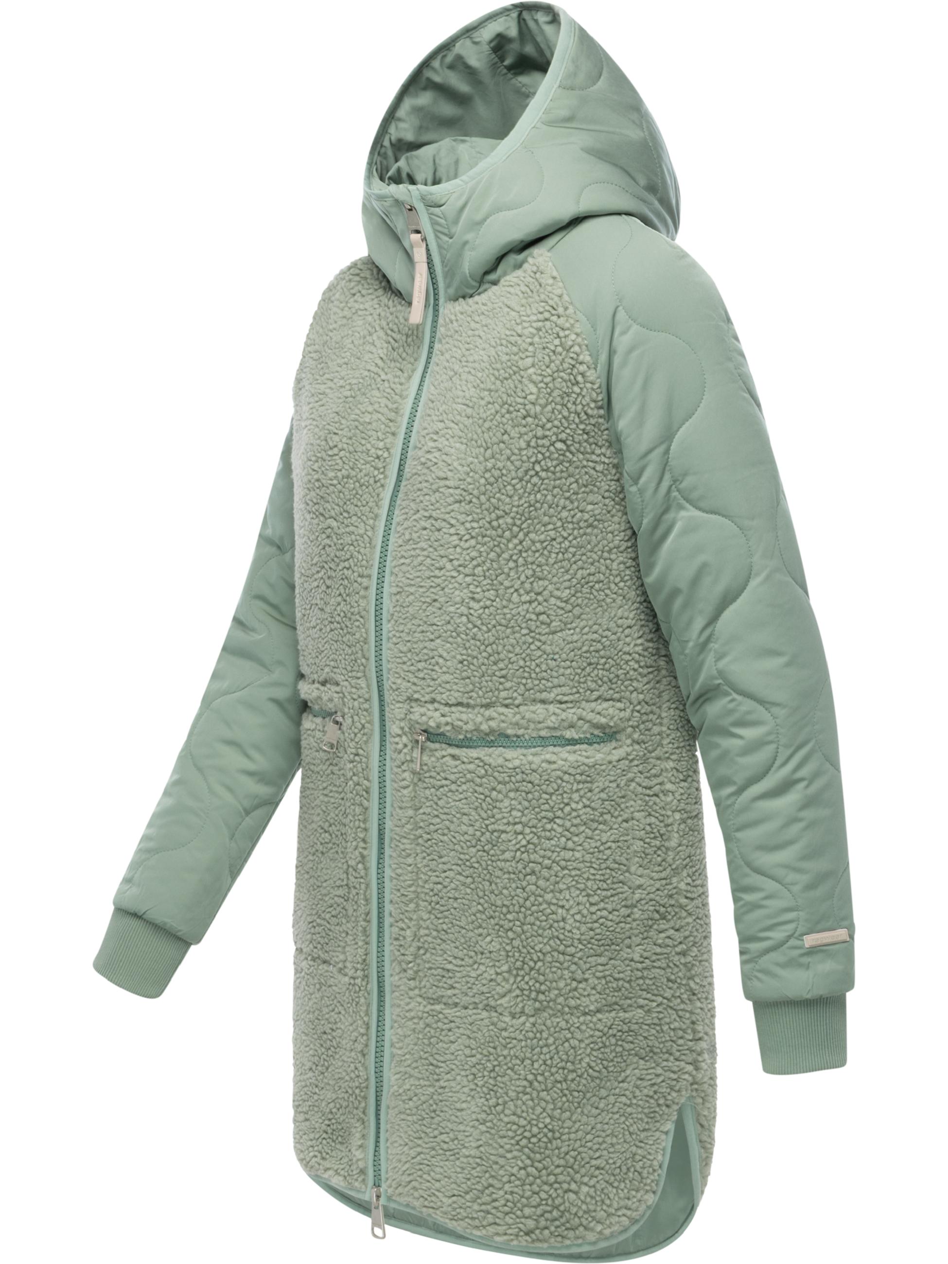 Lange Plüschjacke mit Kapuze "Longeddy" Dusty Green25
