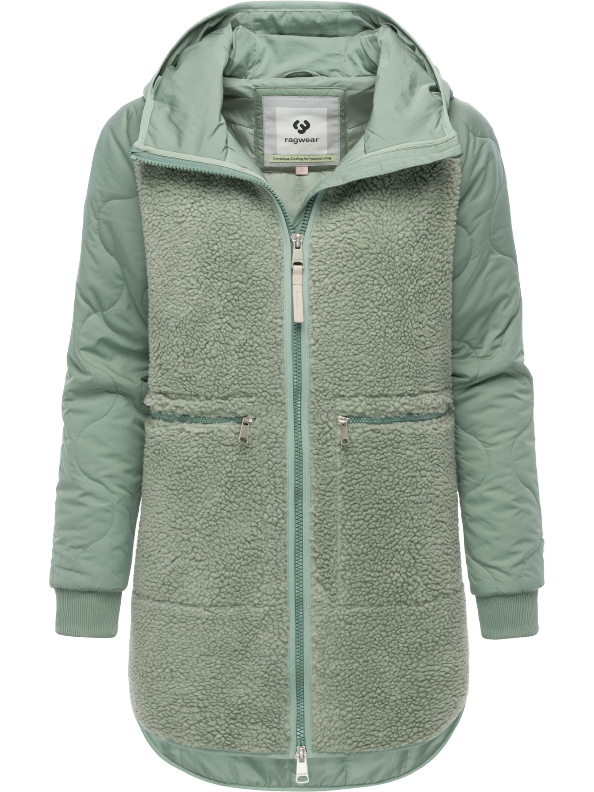 Lange Plüschjacke mit Kapuze "Longeddy" Dusty Green25