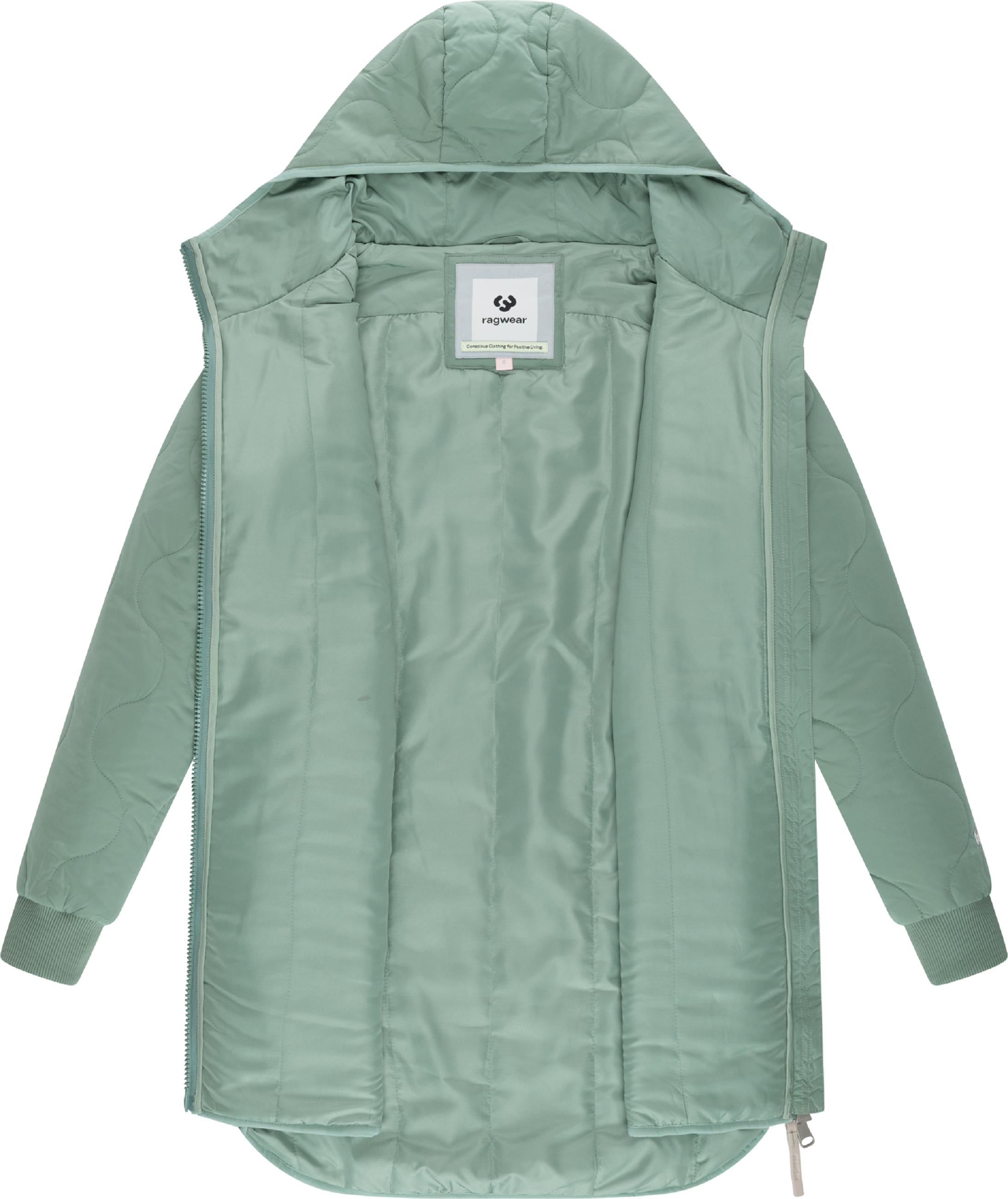 Lange Plüschjacke mit Kapuze "Longeddy" Dusty Green25