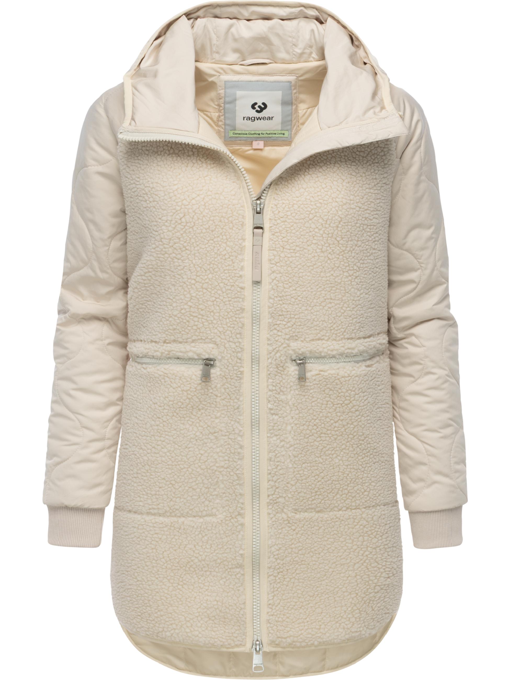Lange Plüschjacke mit Kapuze "Longeddy" Ecru25