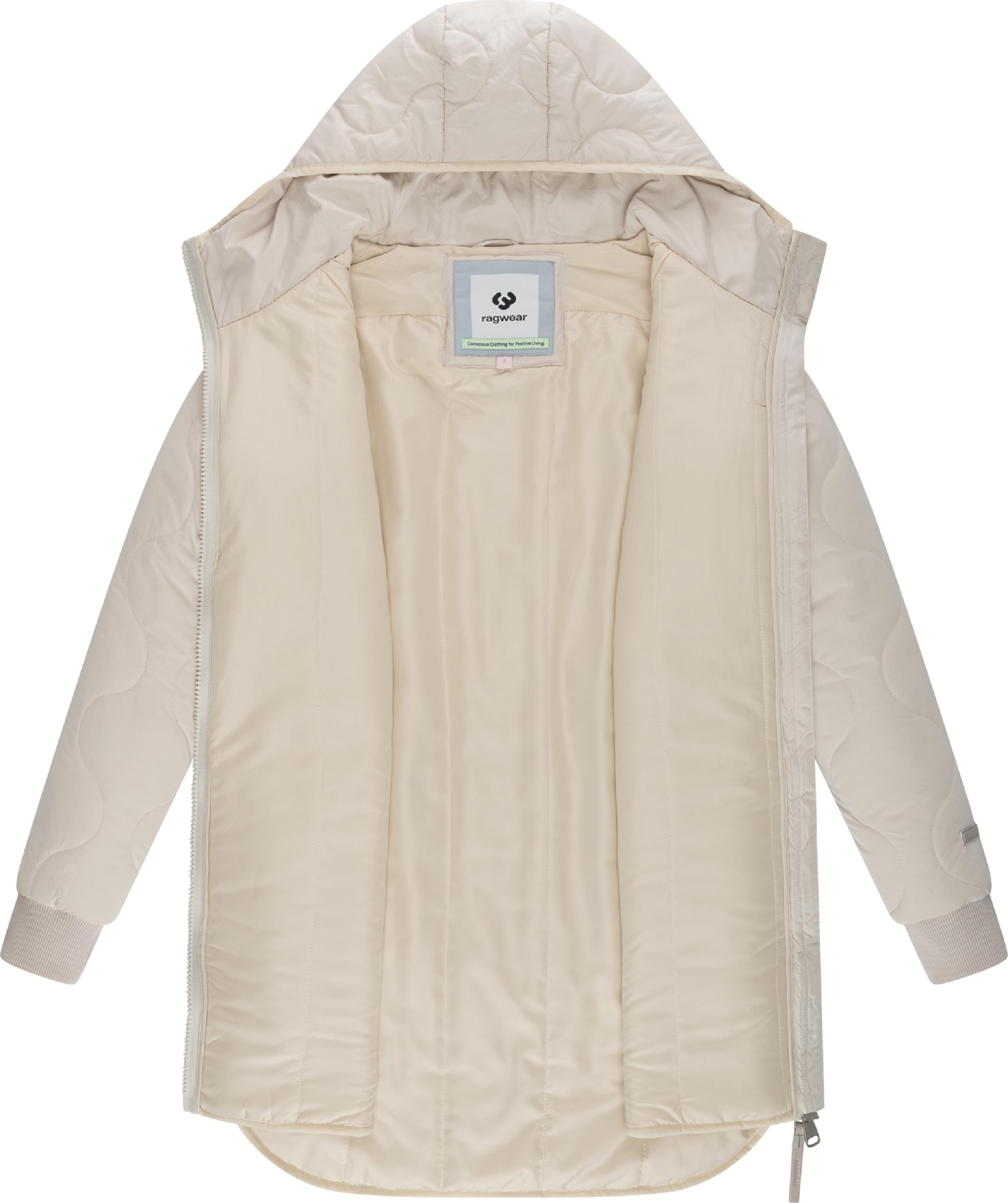 Lange Plüschjacke mit Kapuze "Longeddy" Ecru25
