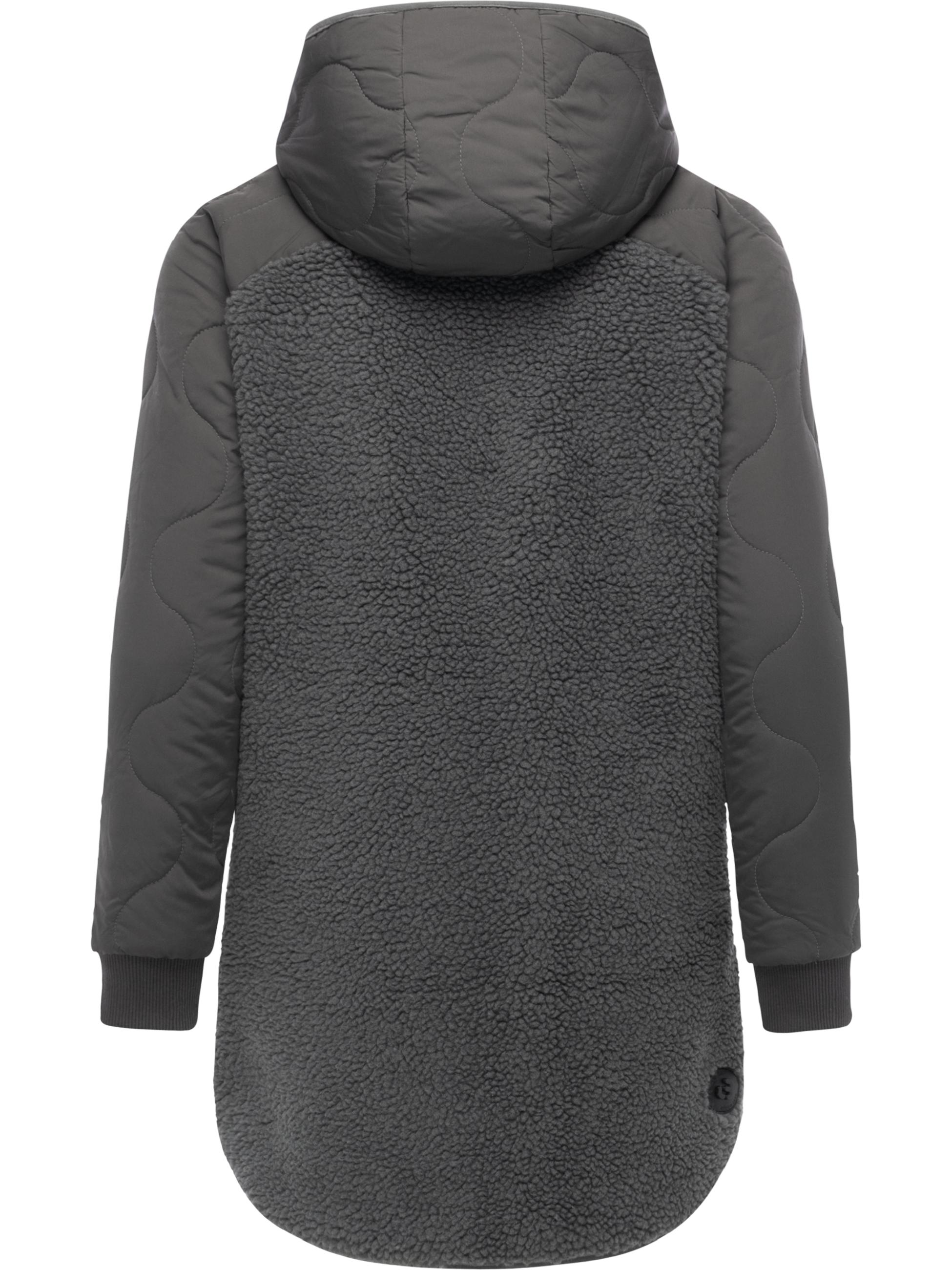 Lange Plüschjacke mit Kapuze "Longeddy" Stone Grey25