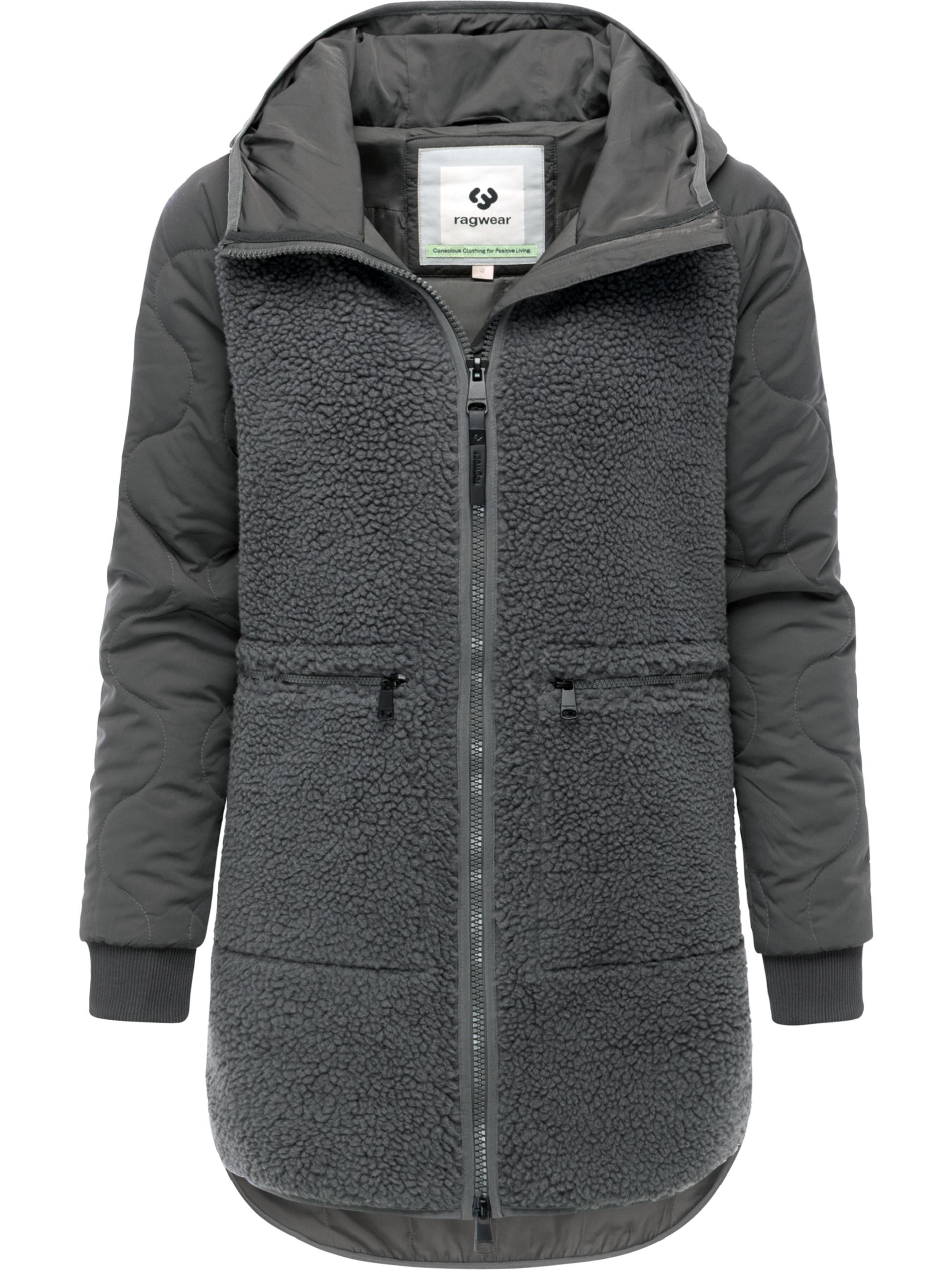Lange Plüschjacke mit Kapuze "Longeddy" Stone Grey25