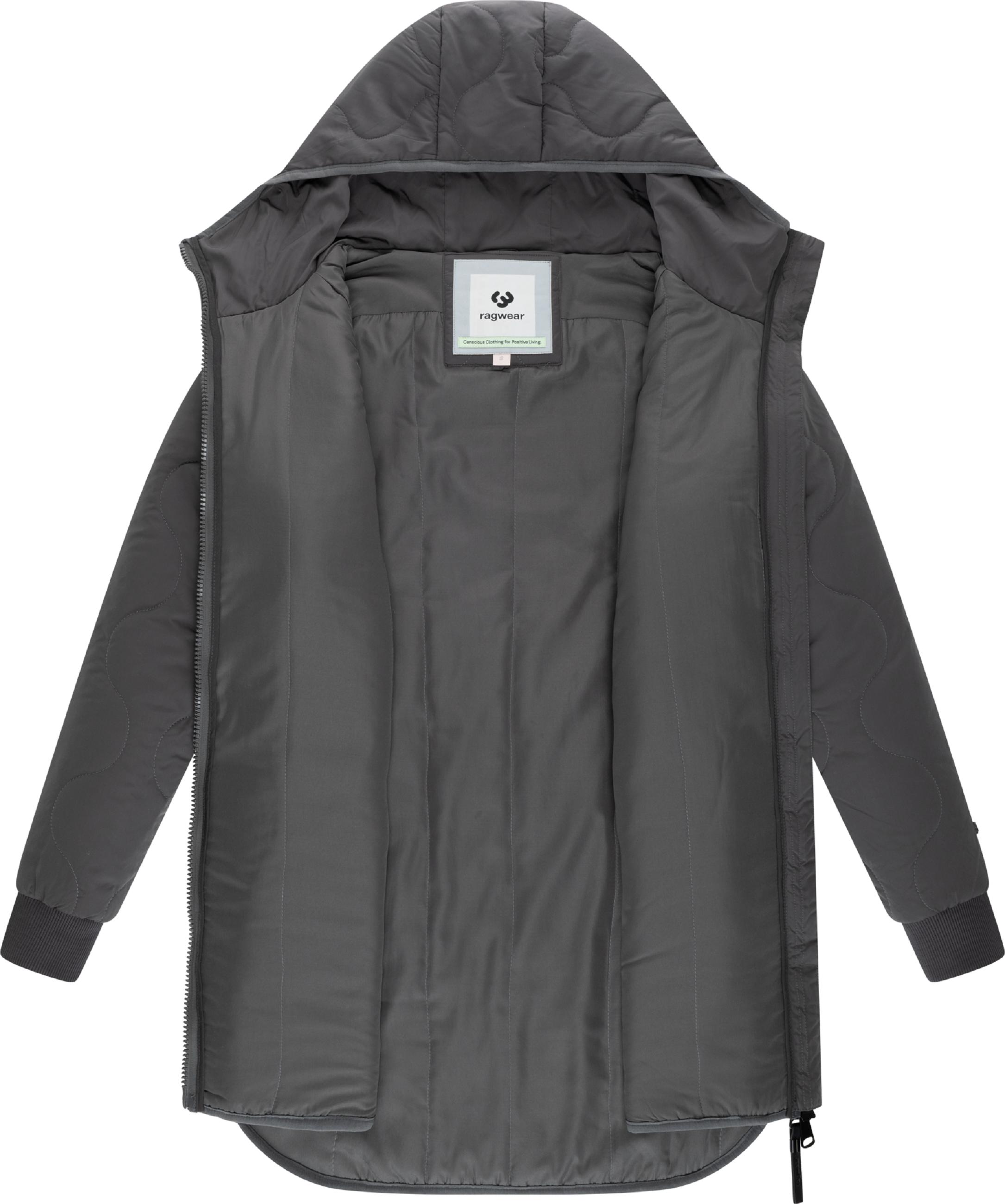 Lange Plüschjacke mit Kapuze "Longeddy" Stone Grey25