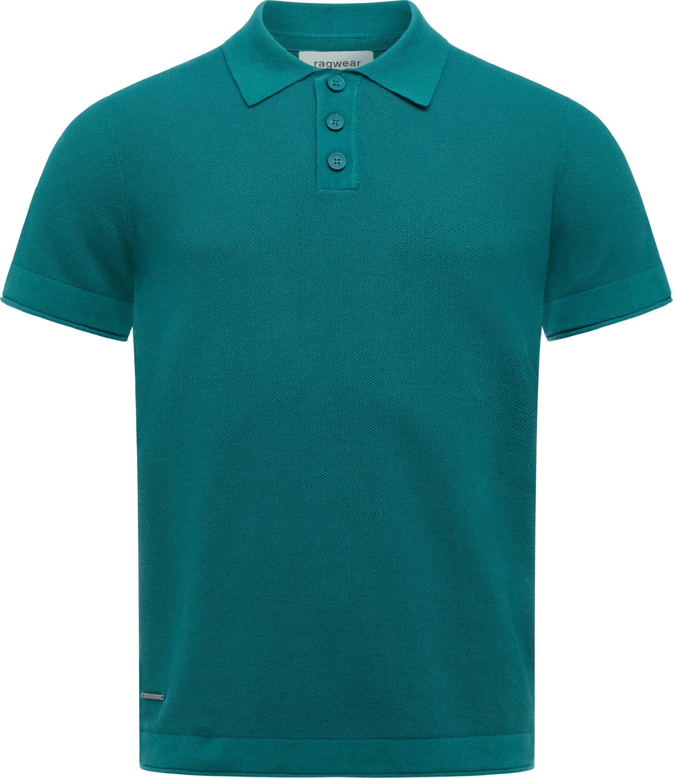 T-Shirt mit Hemdkragen "Lorien" Teal Green