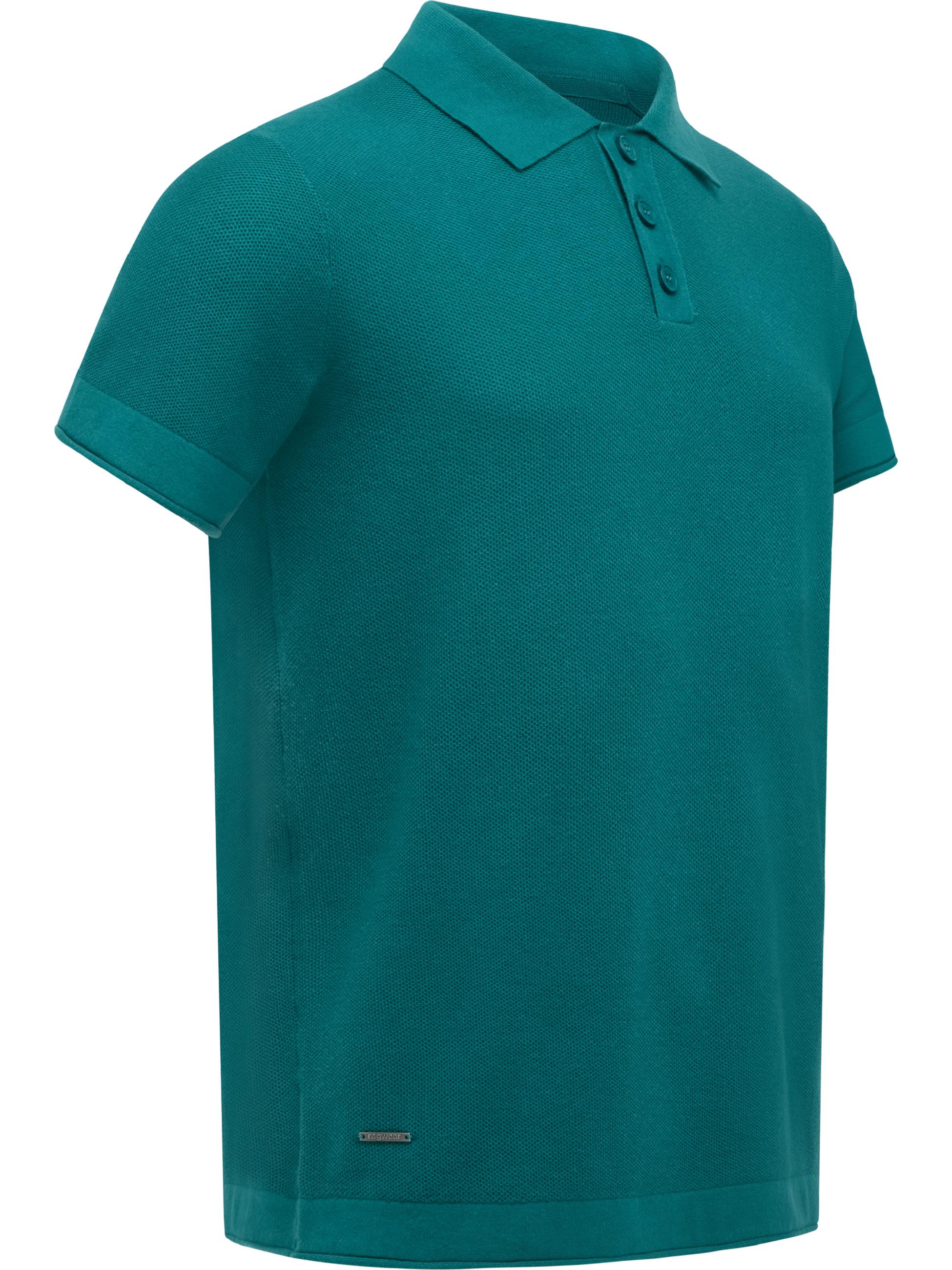 T-Shirt mit Hemdkragen "Lorien" Teal Green