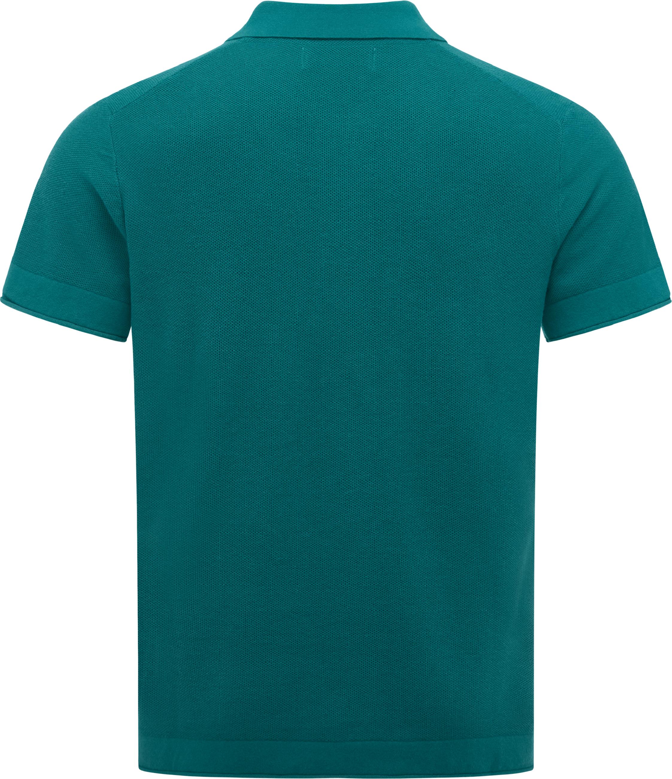 T-Shirt mit Hemdkragen "Lorien" Teal Green