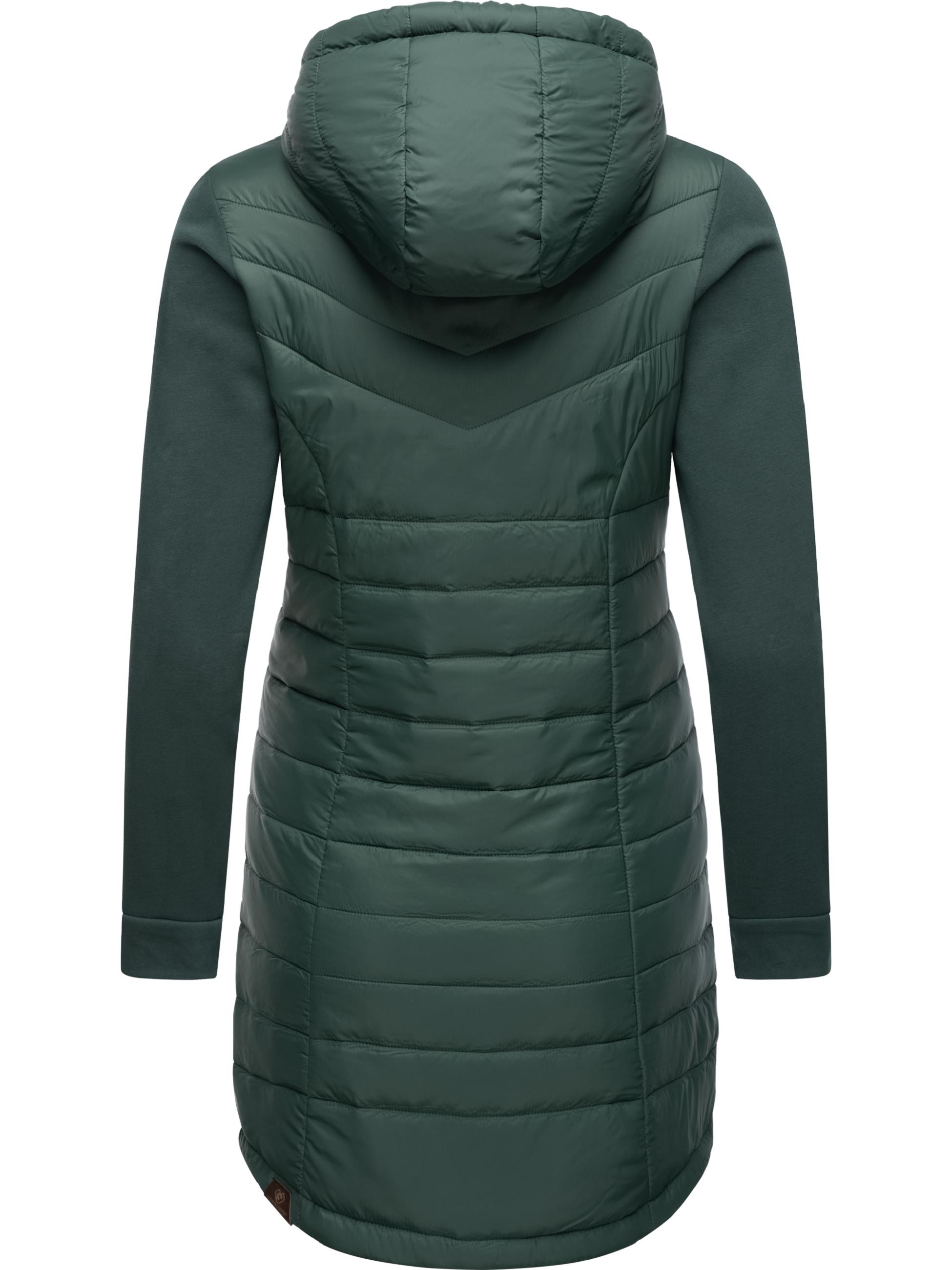 Langer Steppmantel Übergang "Lucinda Long II" Dark Green