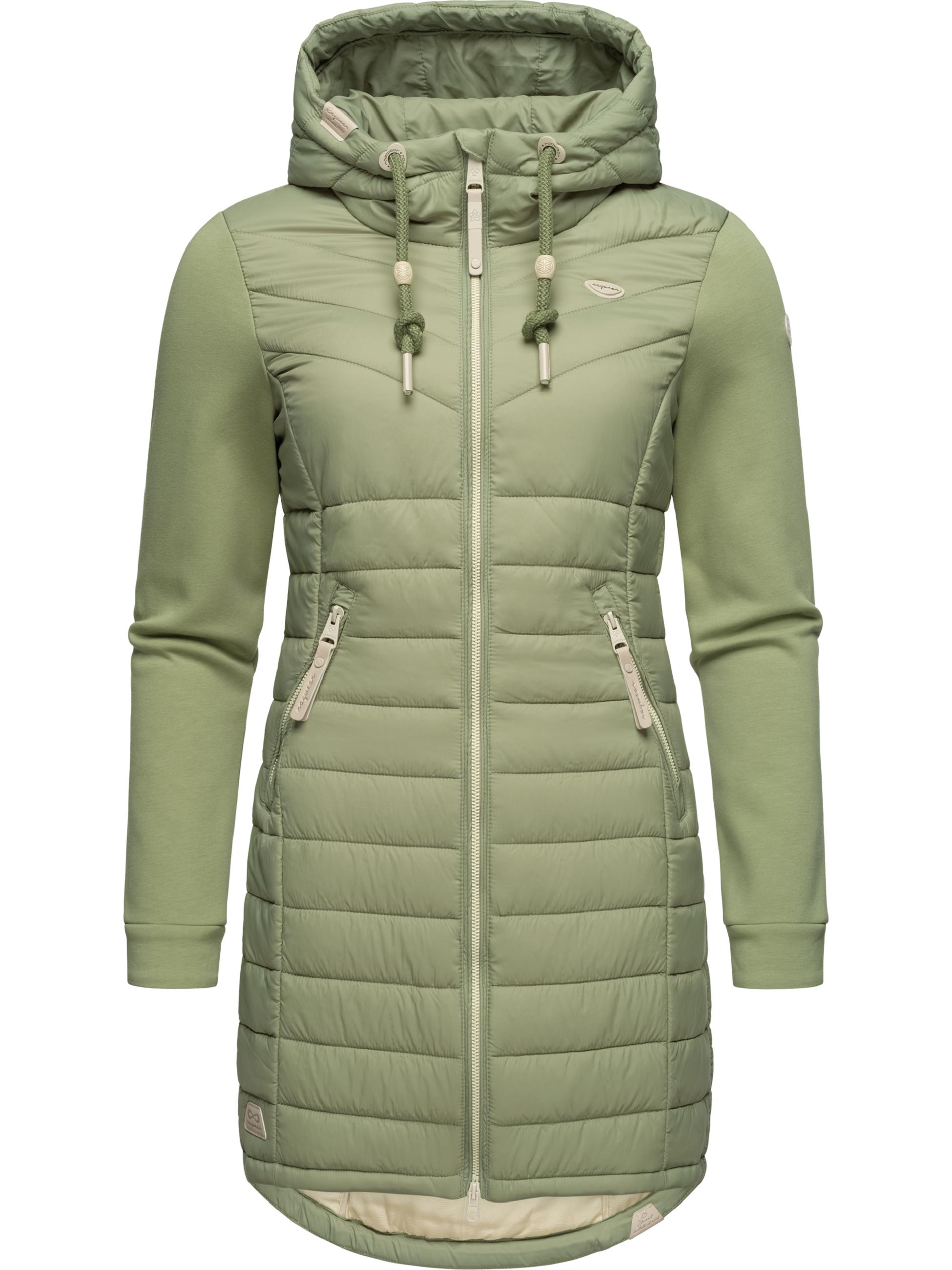 Langer Steppmantel Übergang "Lucinda Long II" Light Olive24