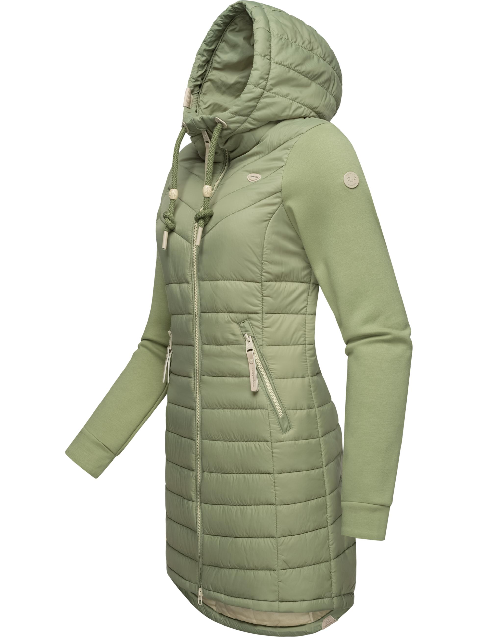 Langer Steppmantel Übergang "Lucinda Long II" Light Olive24