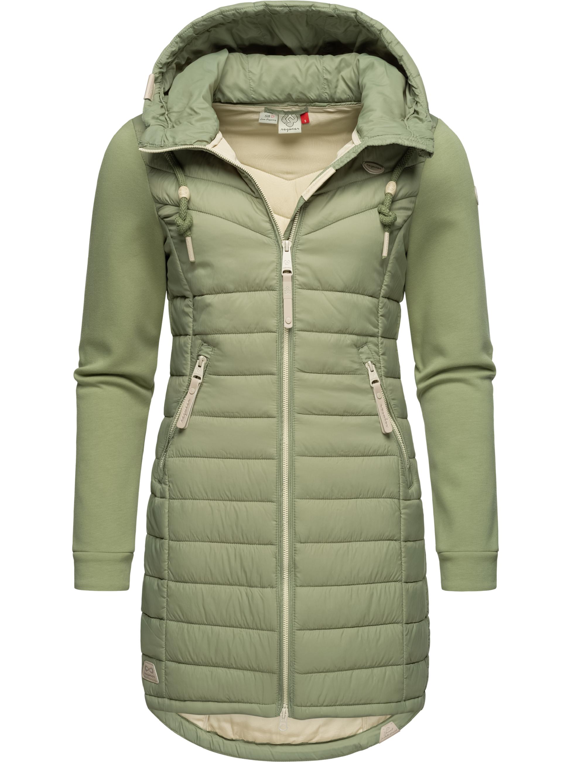 Langer Steppmantel Übergang "Lucinda Long II" Light Olive24