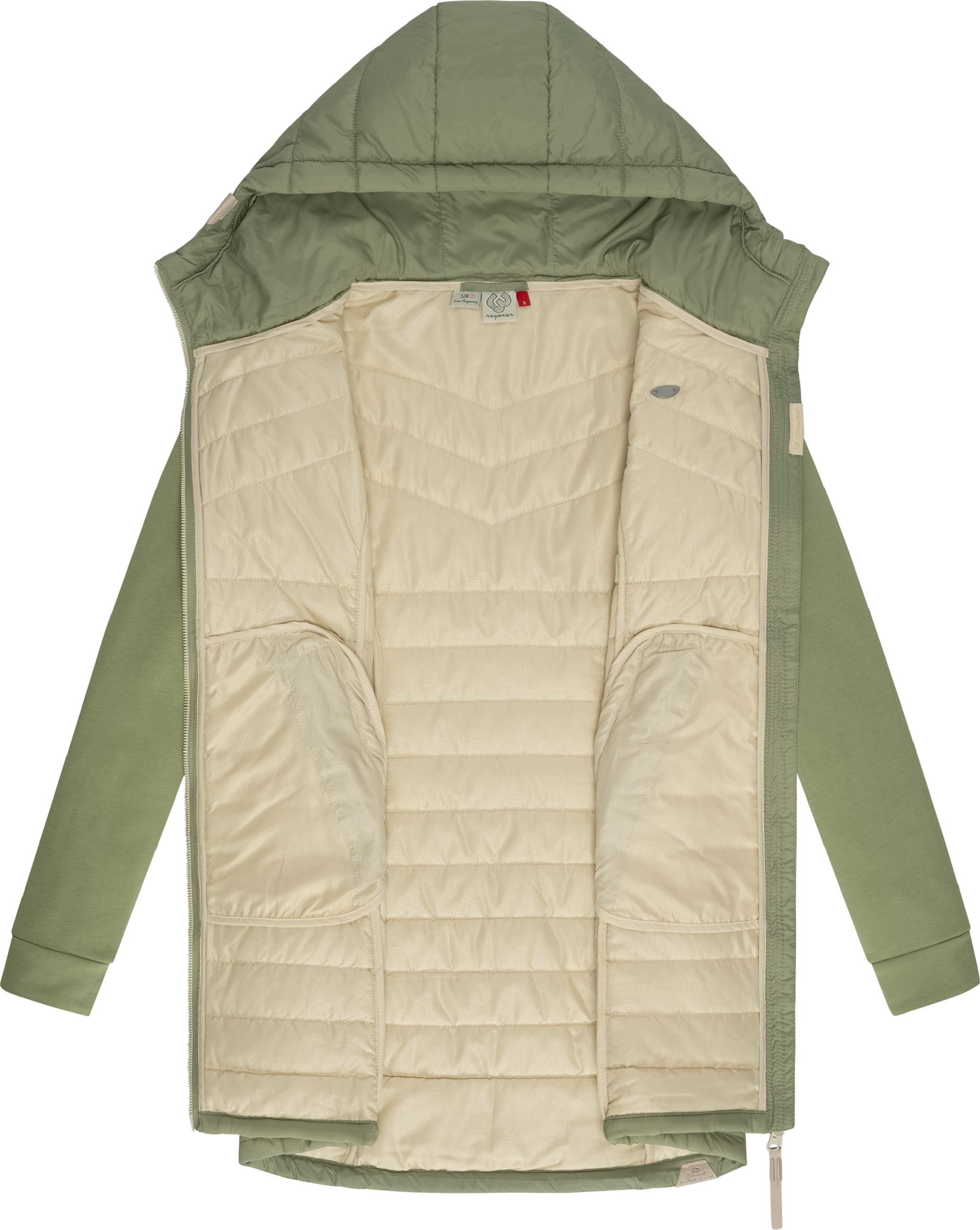 Langer Steppmantel Übergang "Lucinda Long II" Light Olive24