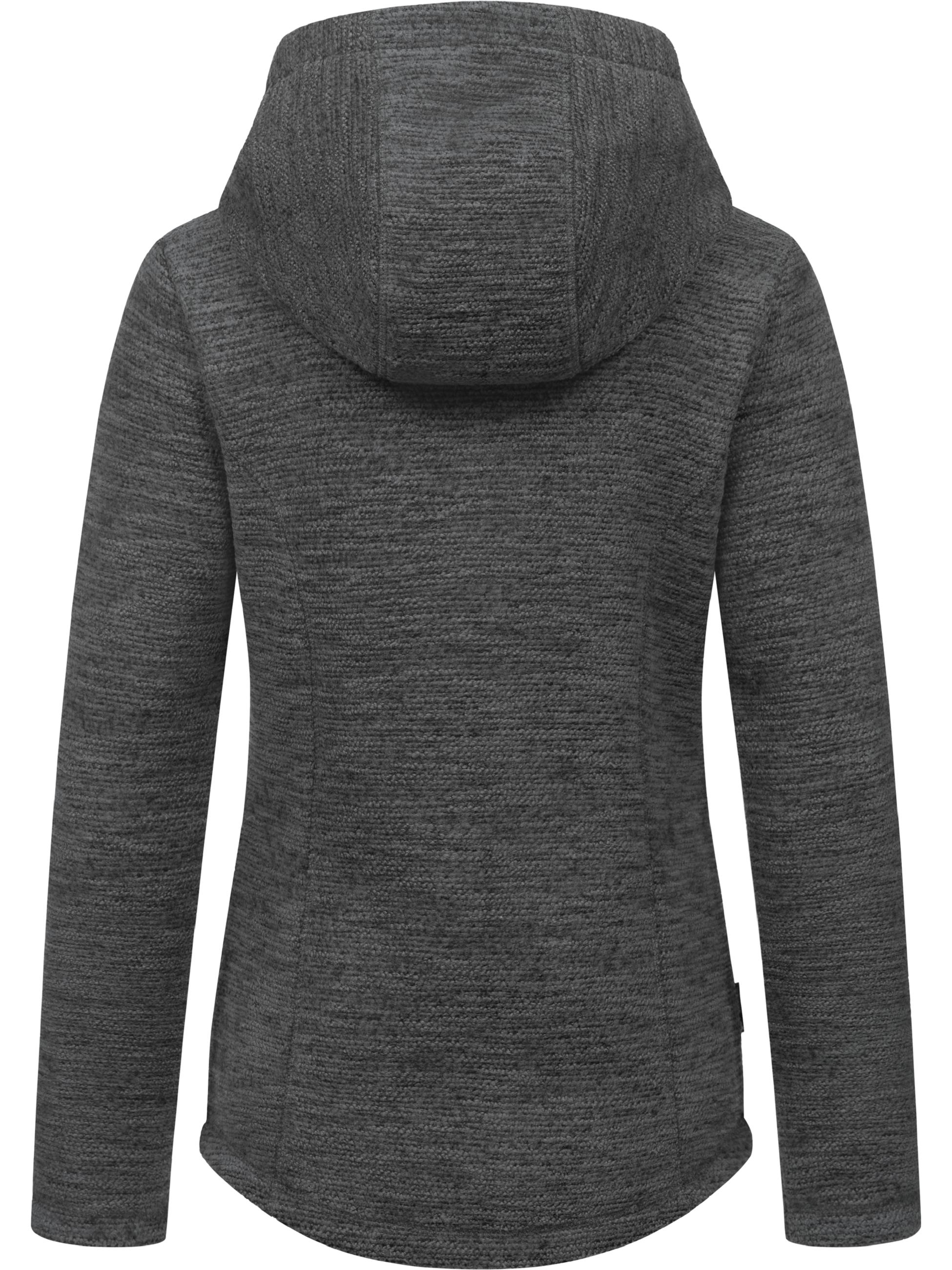 Teddyfell gefütterte Strickjacke "Lyshka Melange" Dark Grey