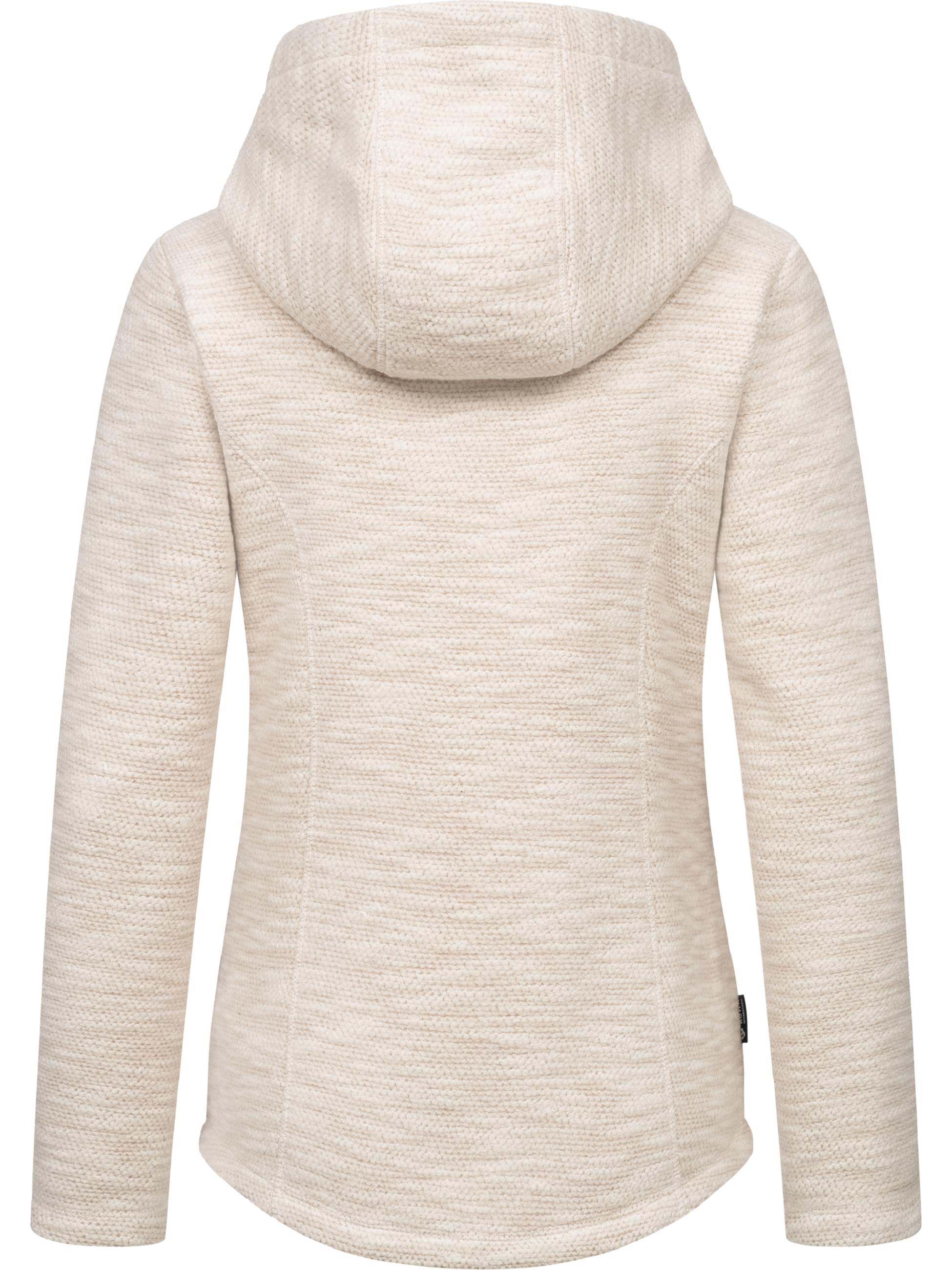 Teddyfell gefütterte Strickjacke "Lyshka Melange" Taupe