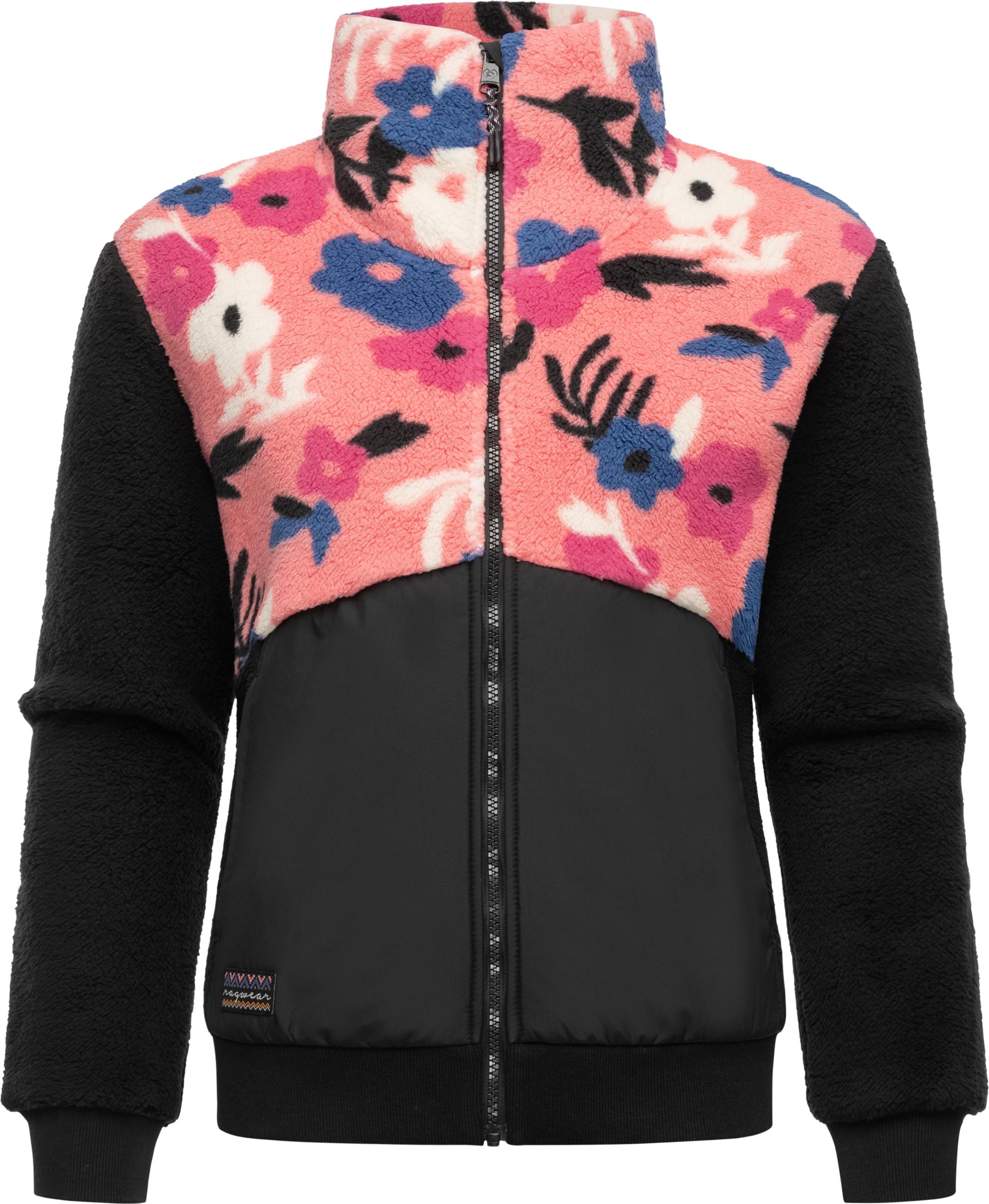 Flauschige Fleecejacke "Madaras Flower" Coral