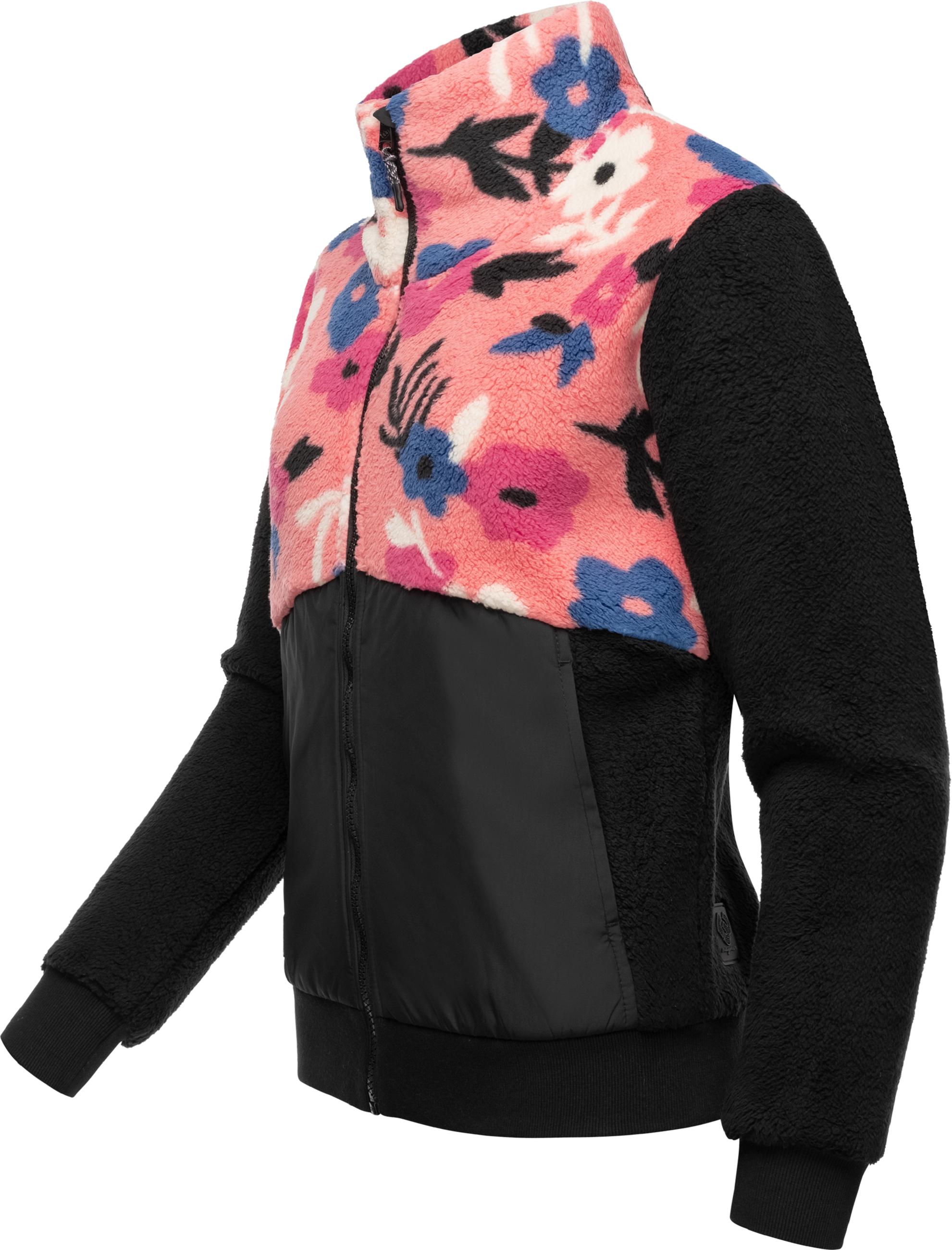 Flauschige Fleecejacke "Madaras Flower" Coral