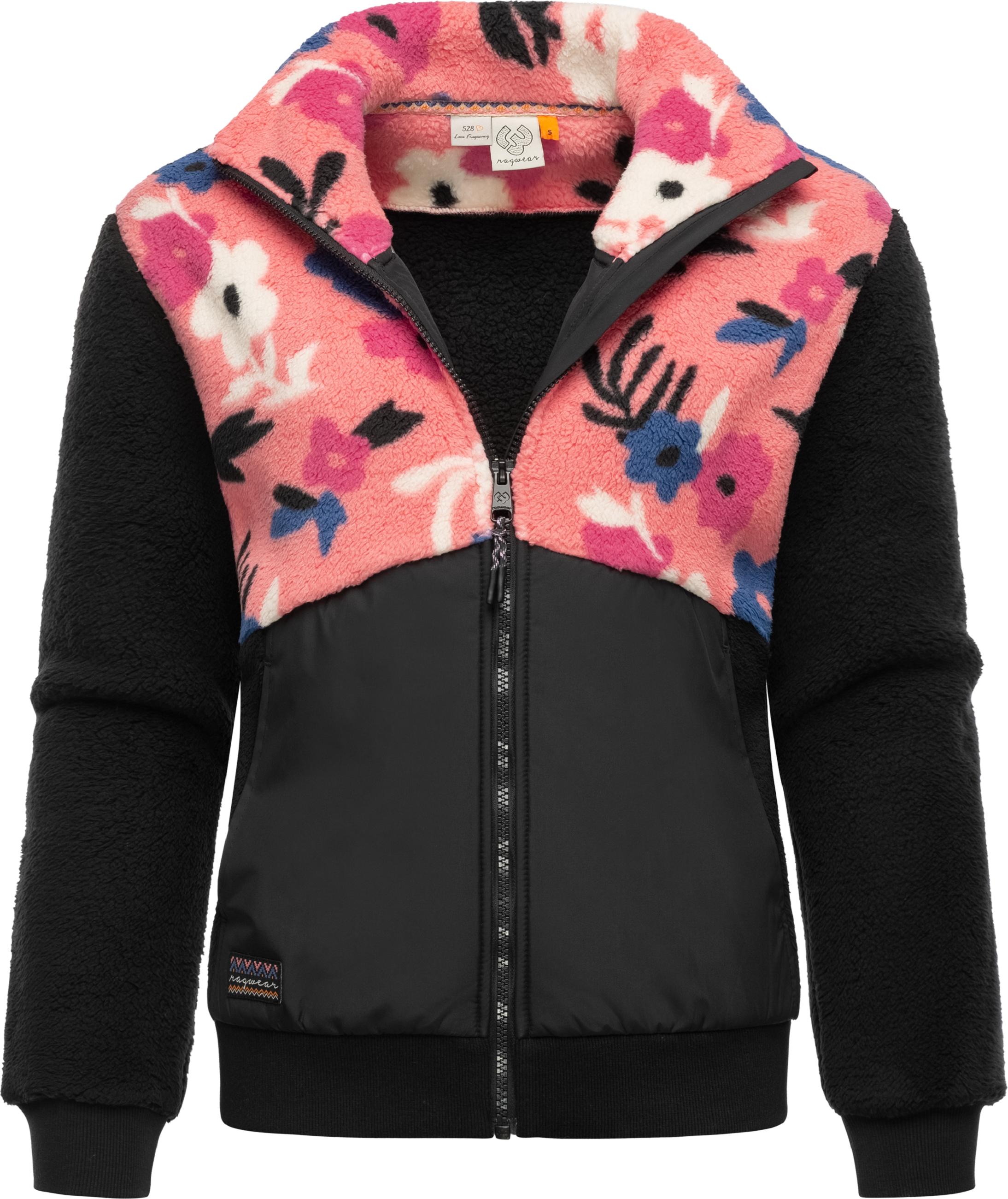 Flauschige Fleecejacke "Madaras Flower" Coral