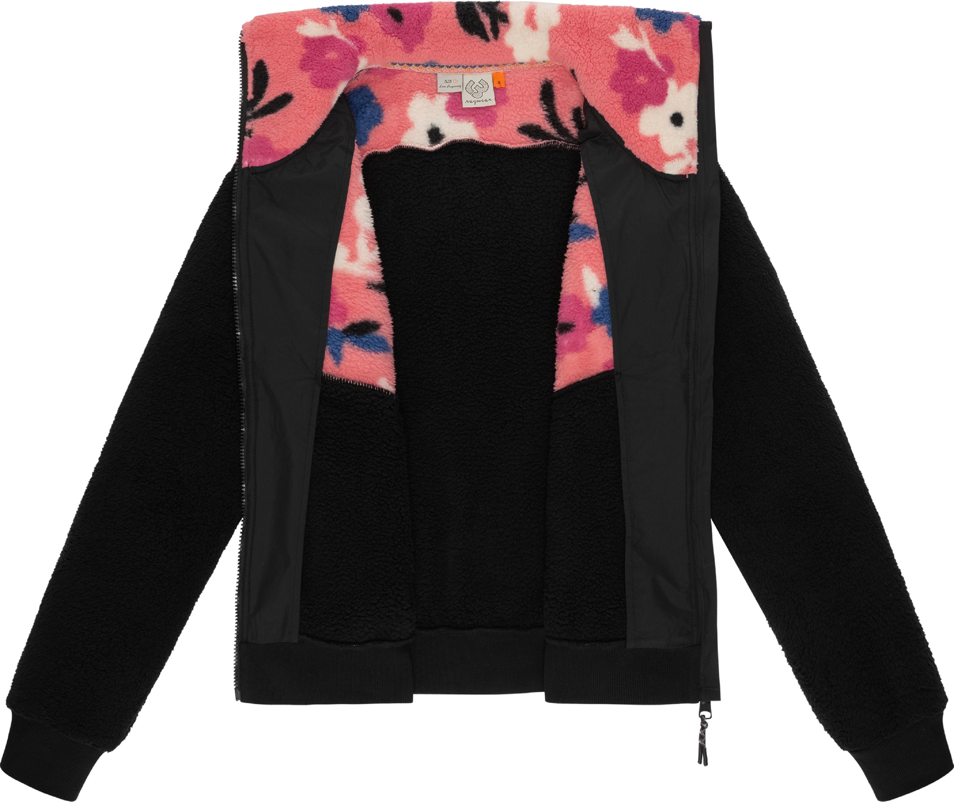 Flauschige Fleecejacke "Madaras Flower" Coral