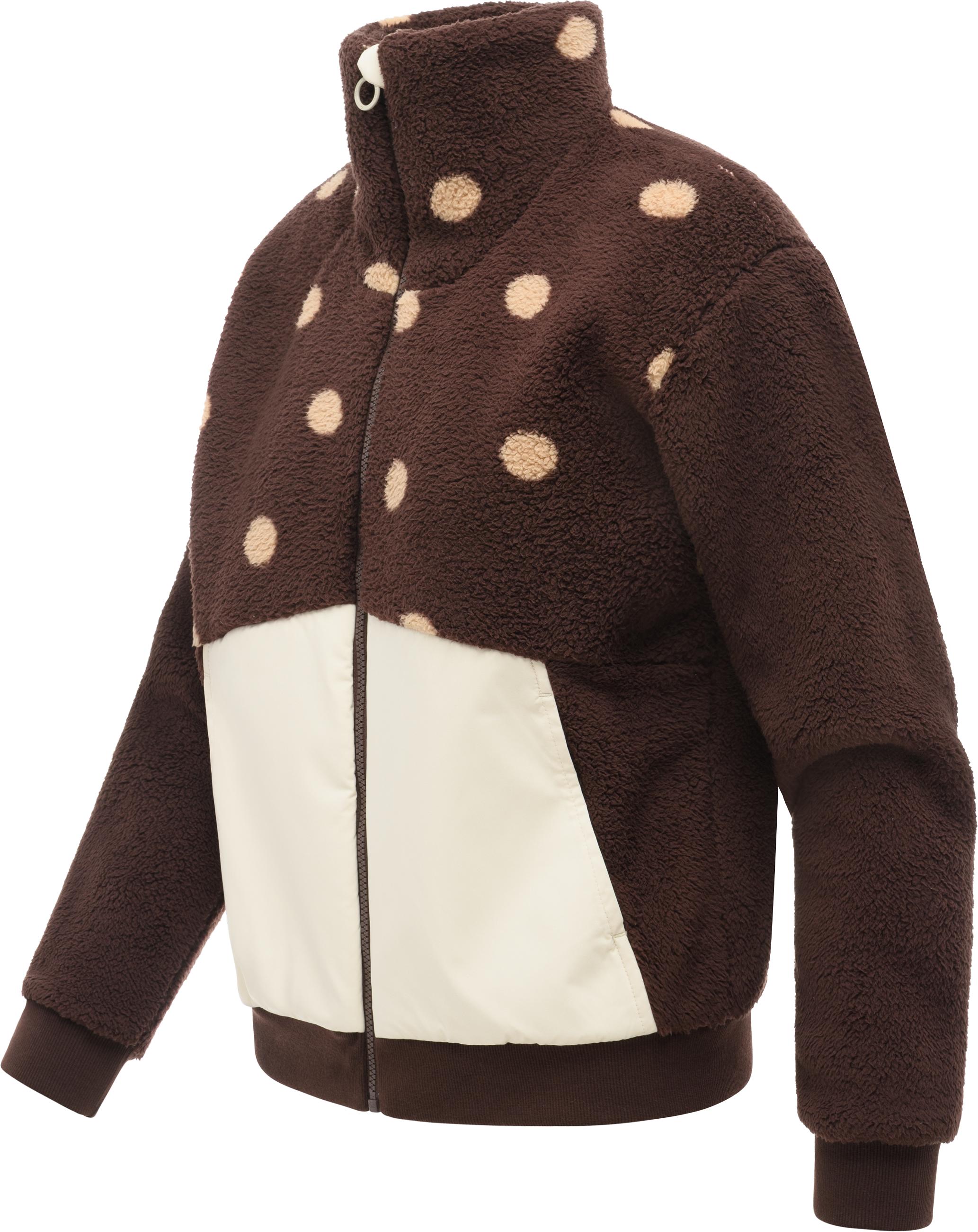 Plüschjacke "Madaras Print Y" Dark Choco