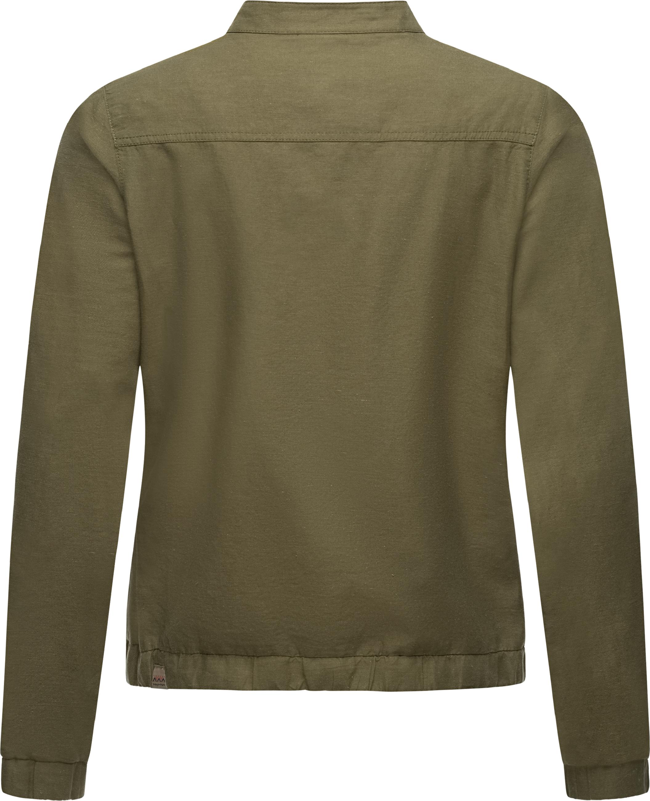 Leichte Leinen Sommerjacke "Malawi Linen" Dark Olive