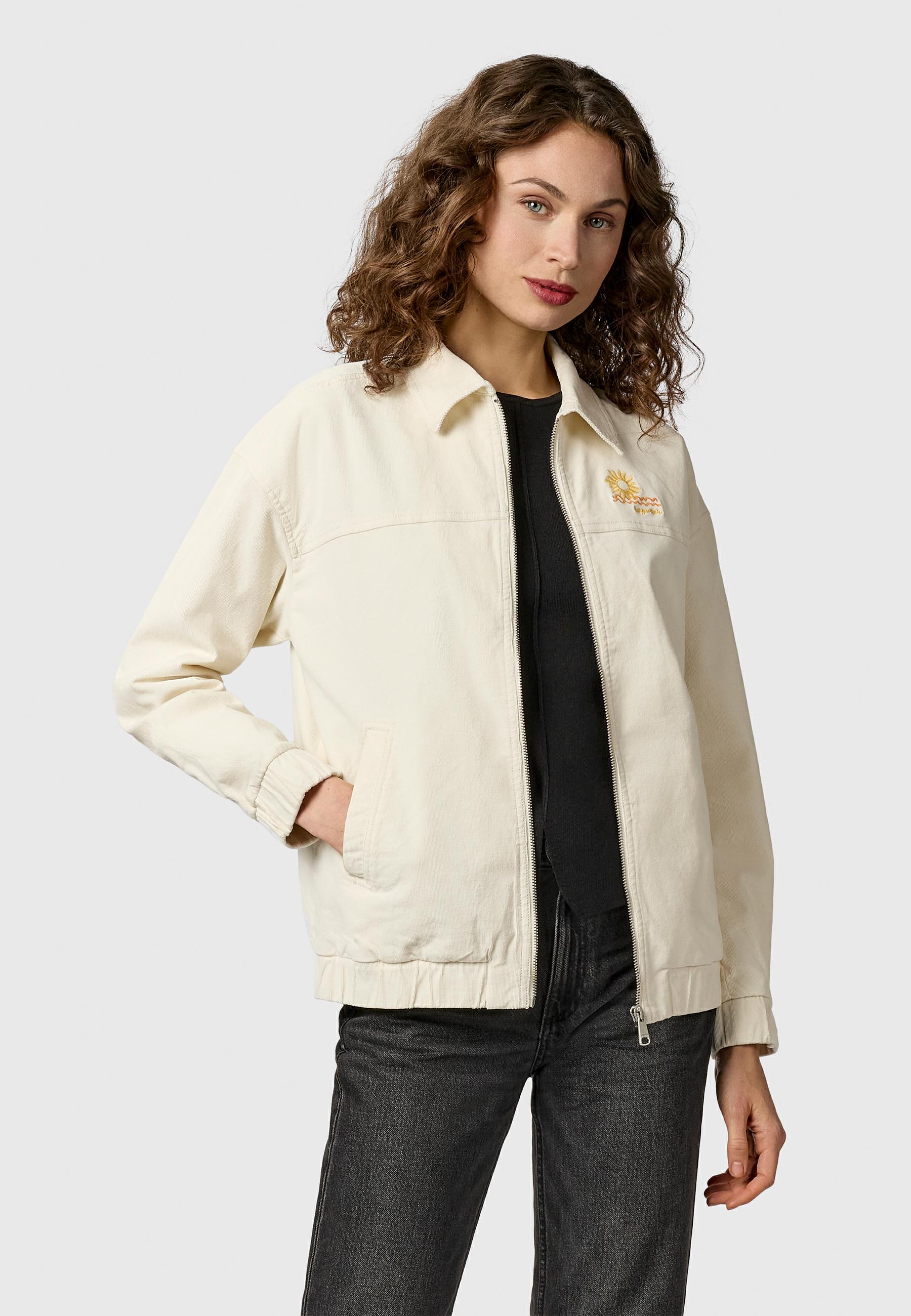 Lässige Kordjacke mit Hemdkragen "Melvene Cordy" Ivory