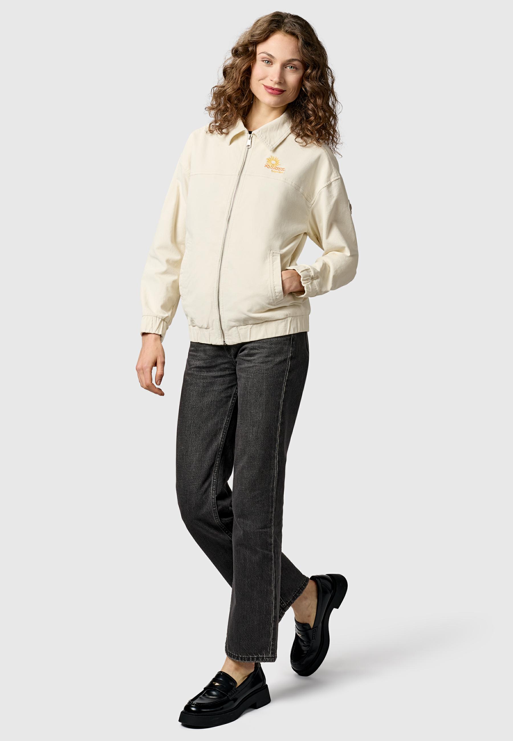 Lässige Kordjacke mit Hemdkragen "Melvene Cordy" Ivory