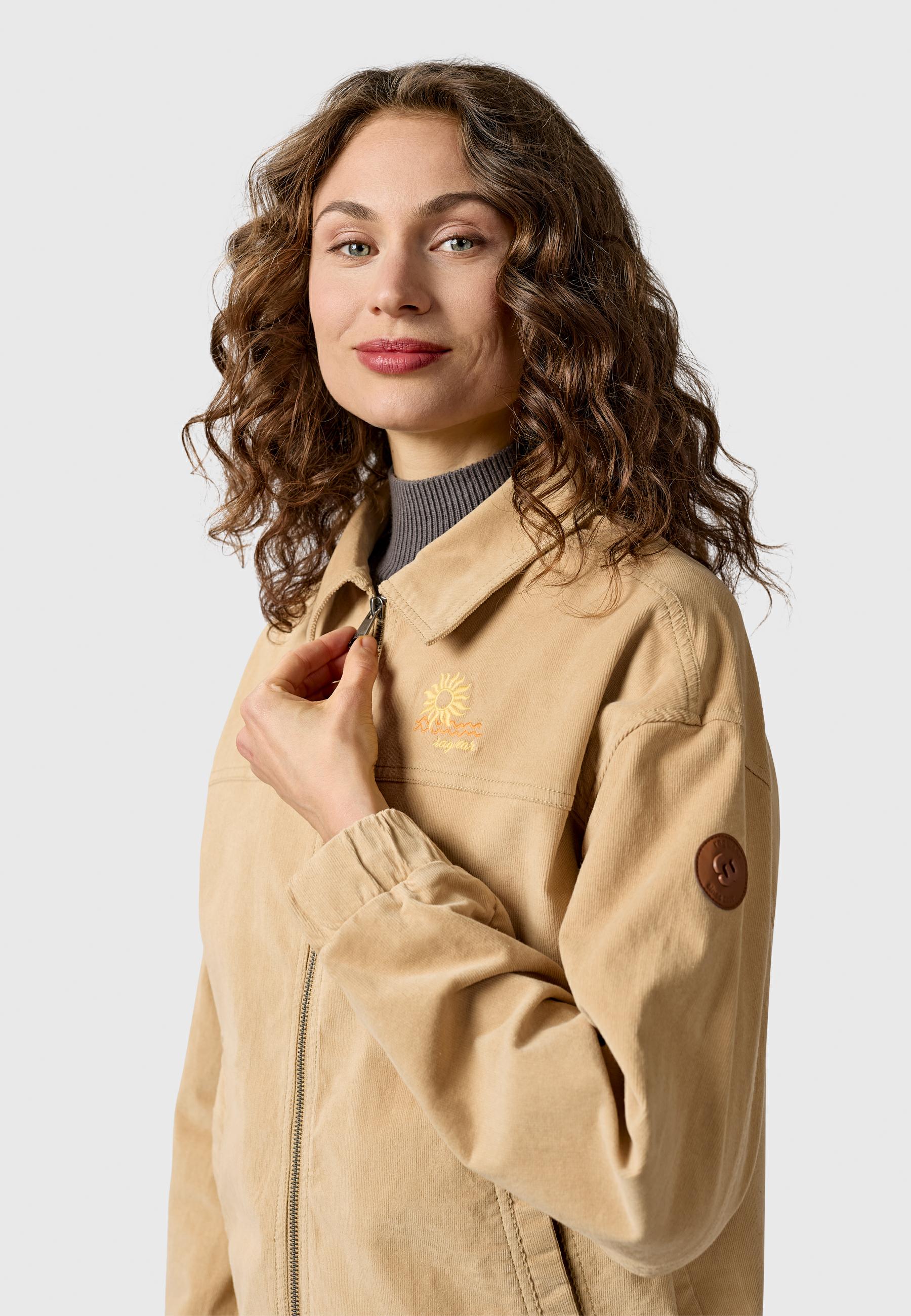 Lässige Kordjacke mit Hemdkragen "Melvene Cordy" Sand