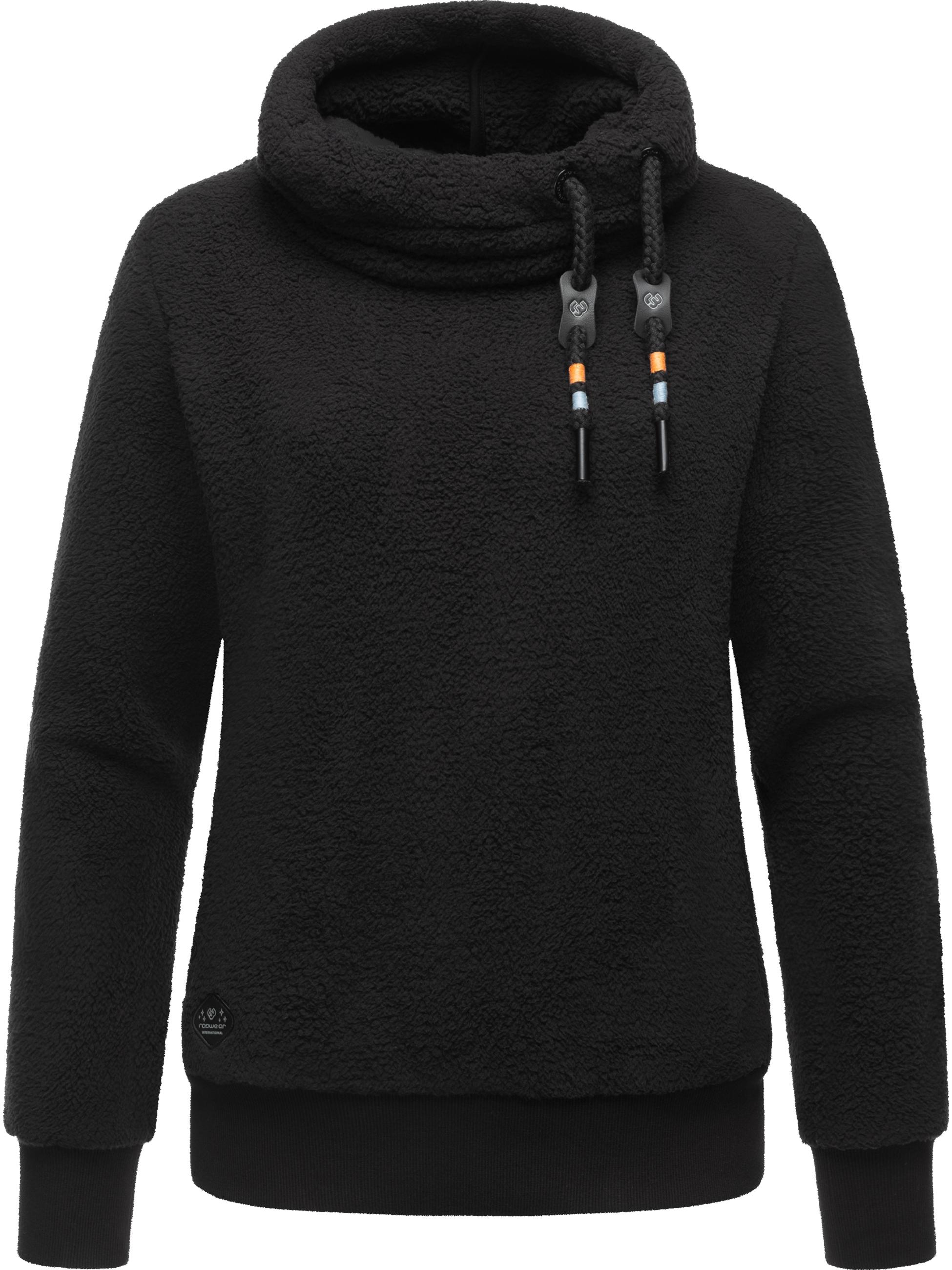 Sweatshirt in Teddy-Optik "Menny" Black