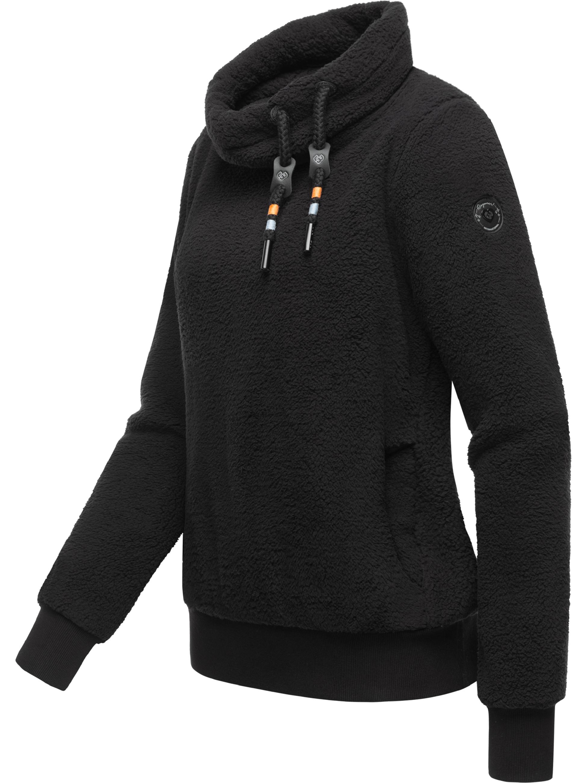 Sweatshirt in Teddy-Optik "Menny" Black