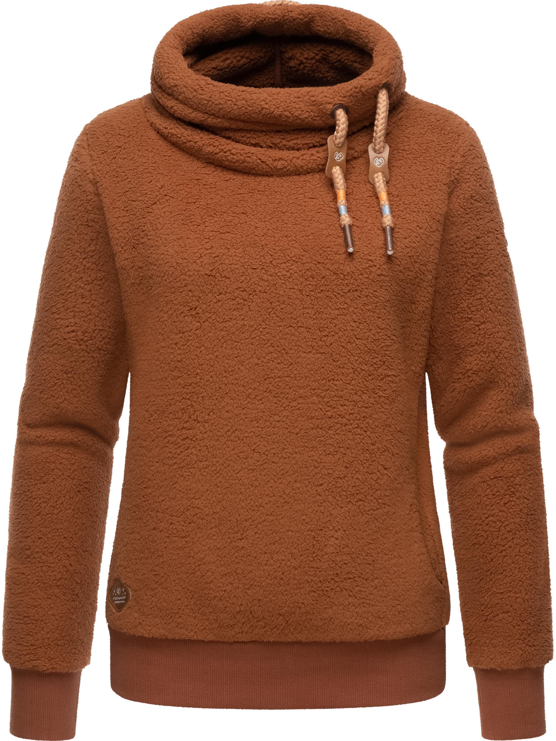 Sweatshirt in Teddy-Optik "Menny" Brown