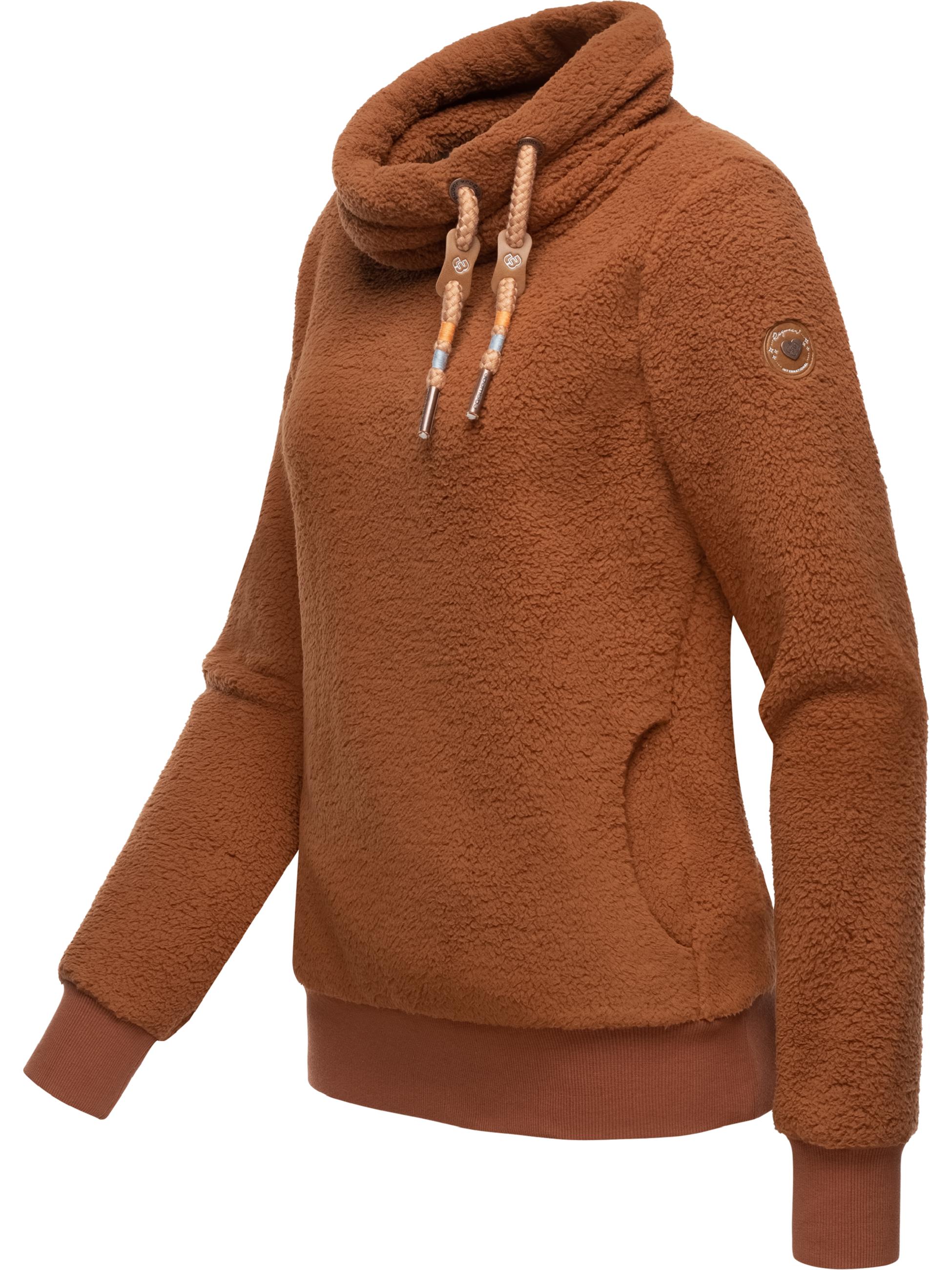 Sweatshirt in Teddy-Optik "Menny" Brown