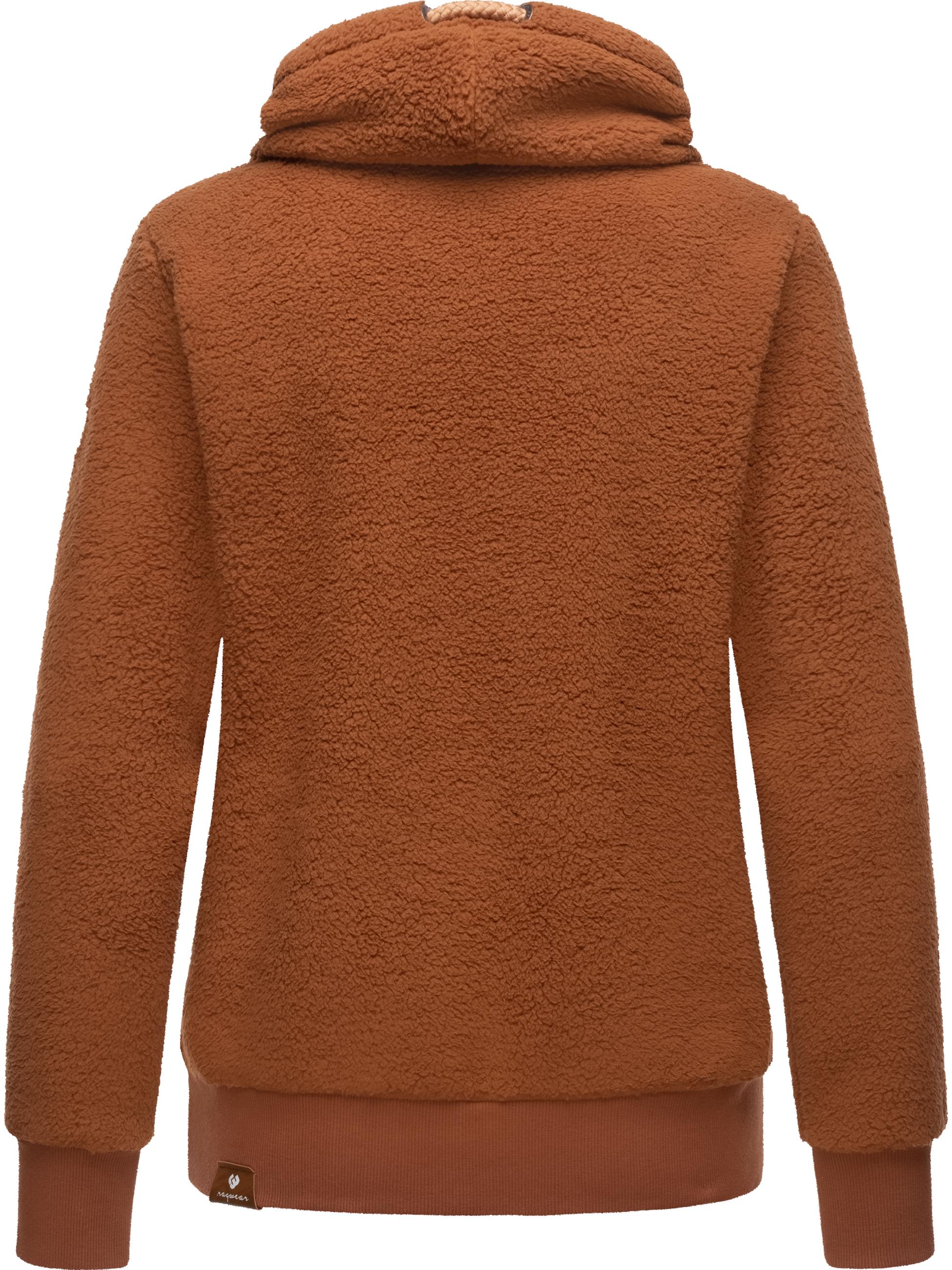 Sweatshirt in Teddy-Optik "Menny" Brown