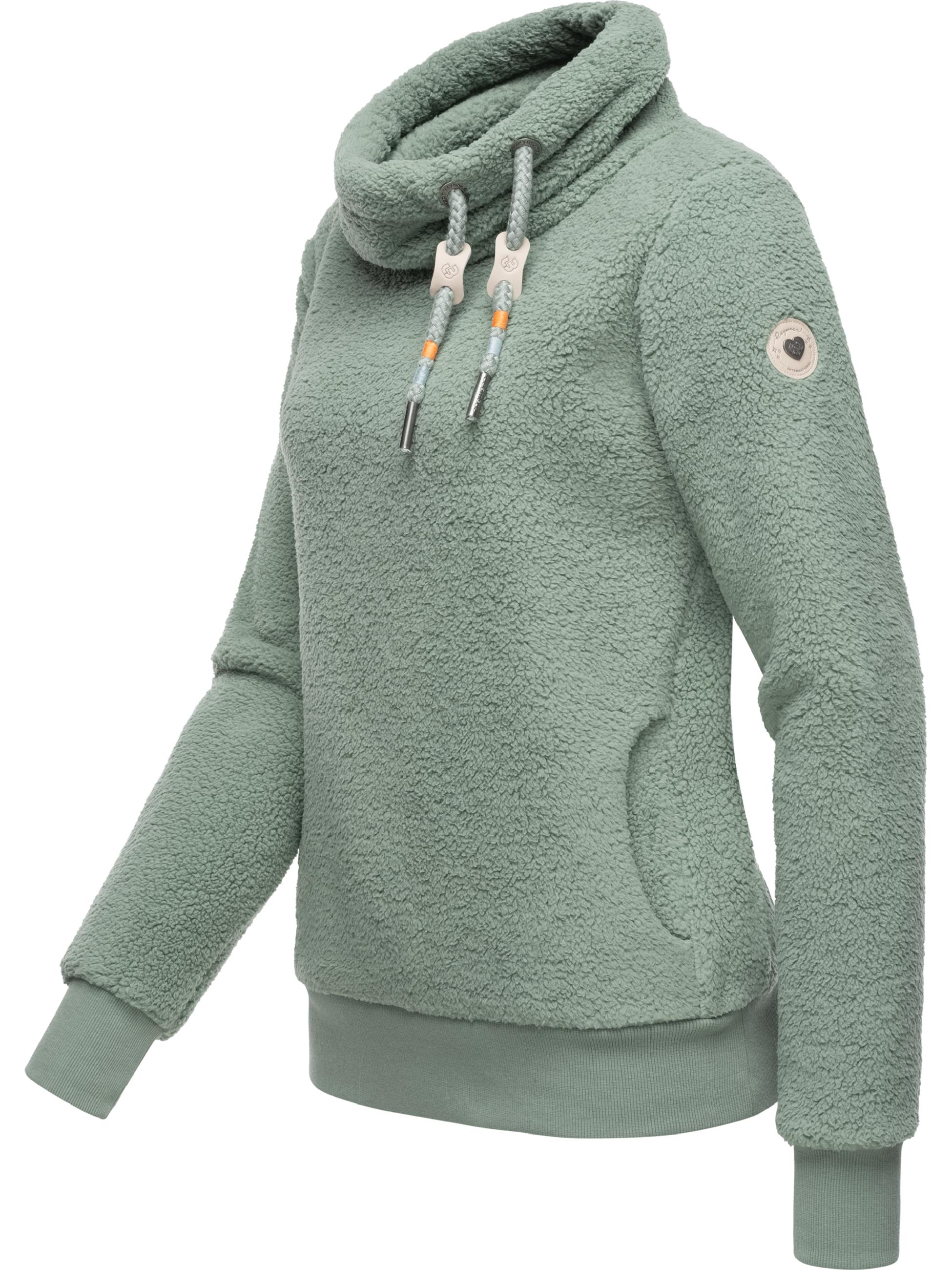 Sweatshirt in Teddy-Optik "Menny" Dusty Green