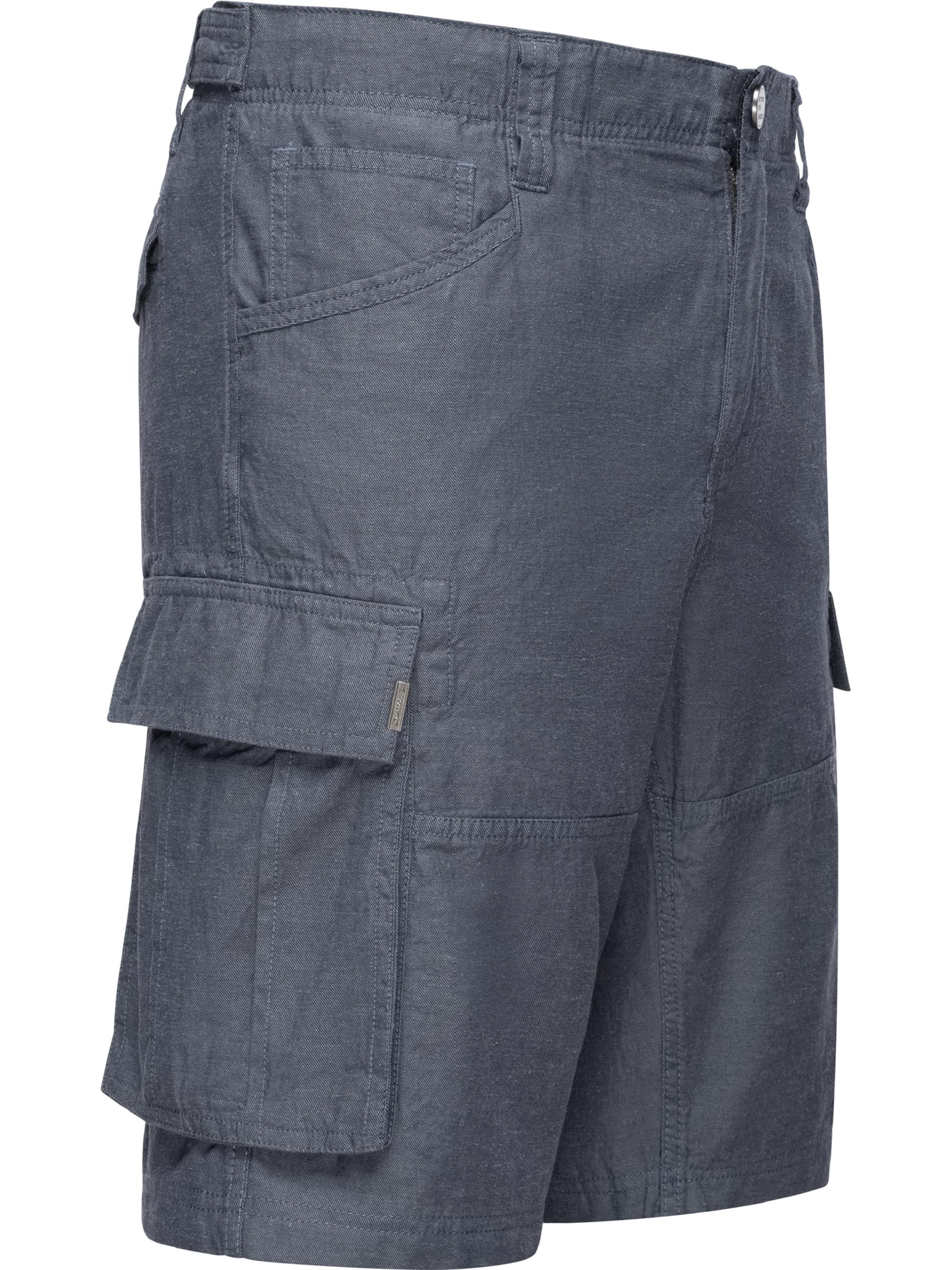 Kurze Leinenhose in Cargo-Optik "Merly Linen" Indigo Blue