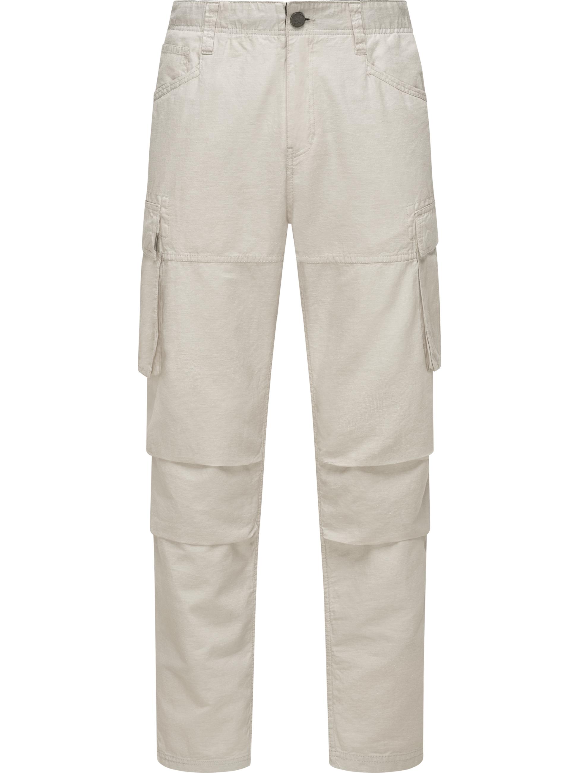 Lange Leinen Cargo-Hose "Merly Long Linen" Bone