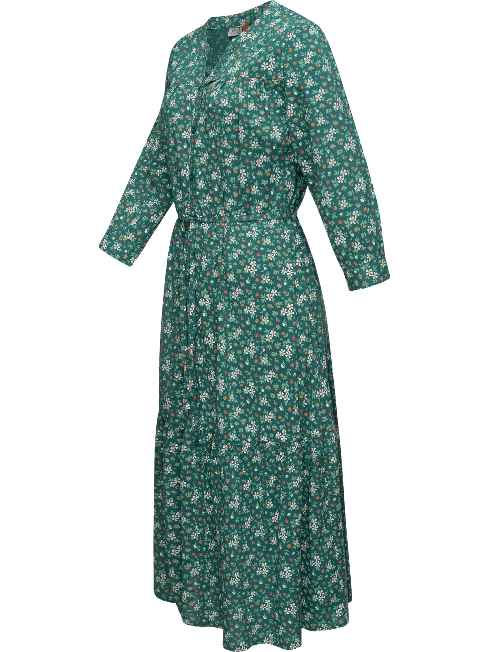 Langarm-Kleid im Blumenmuster "Meve" Dark Green