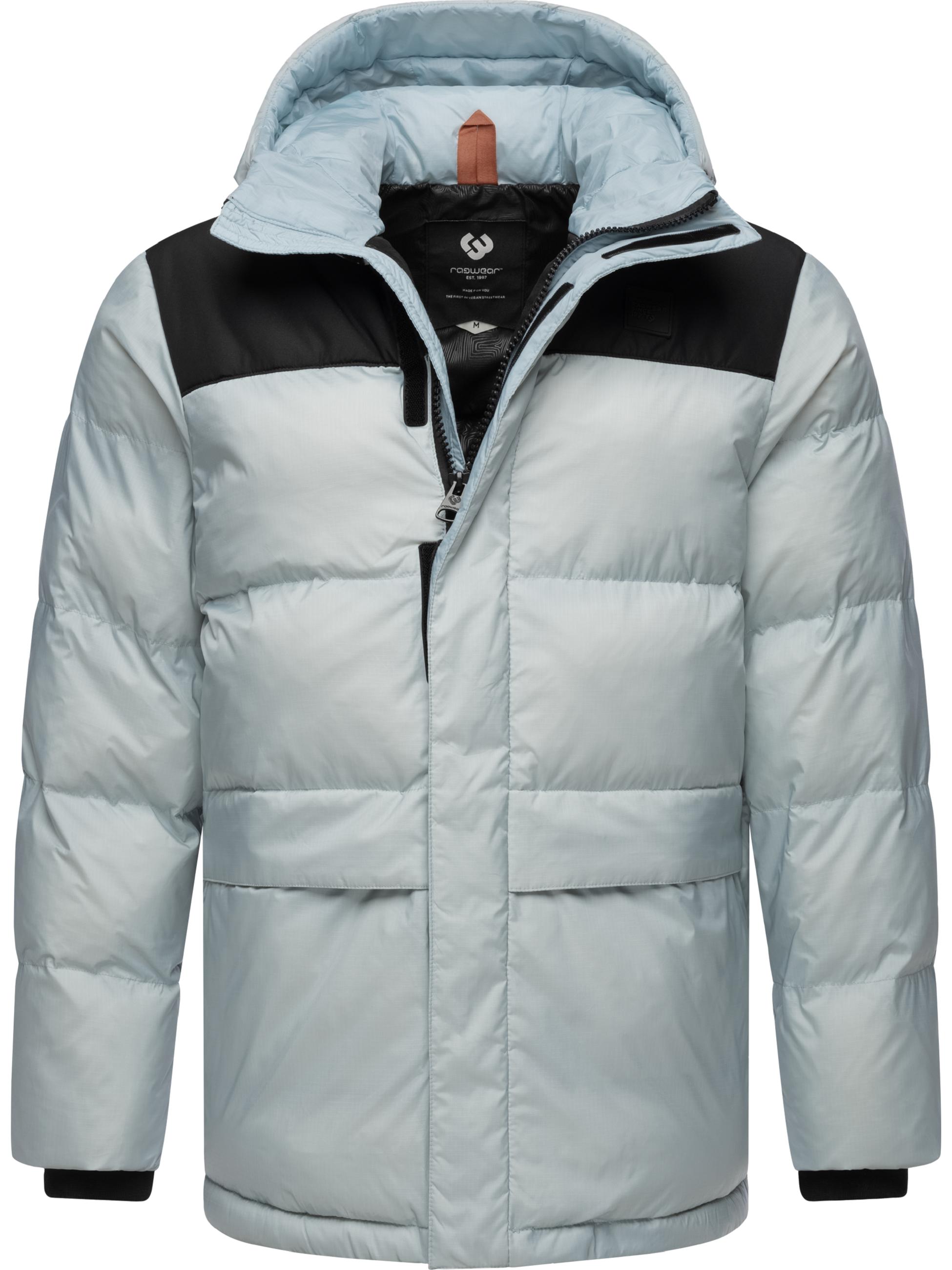 Warme Winter Steppjacke mit Kapuze "Mikkesh" Arctic Blue