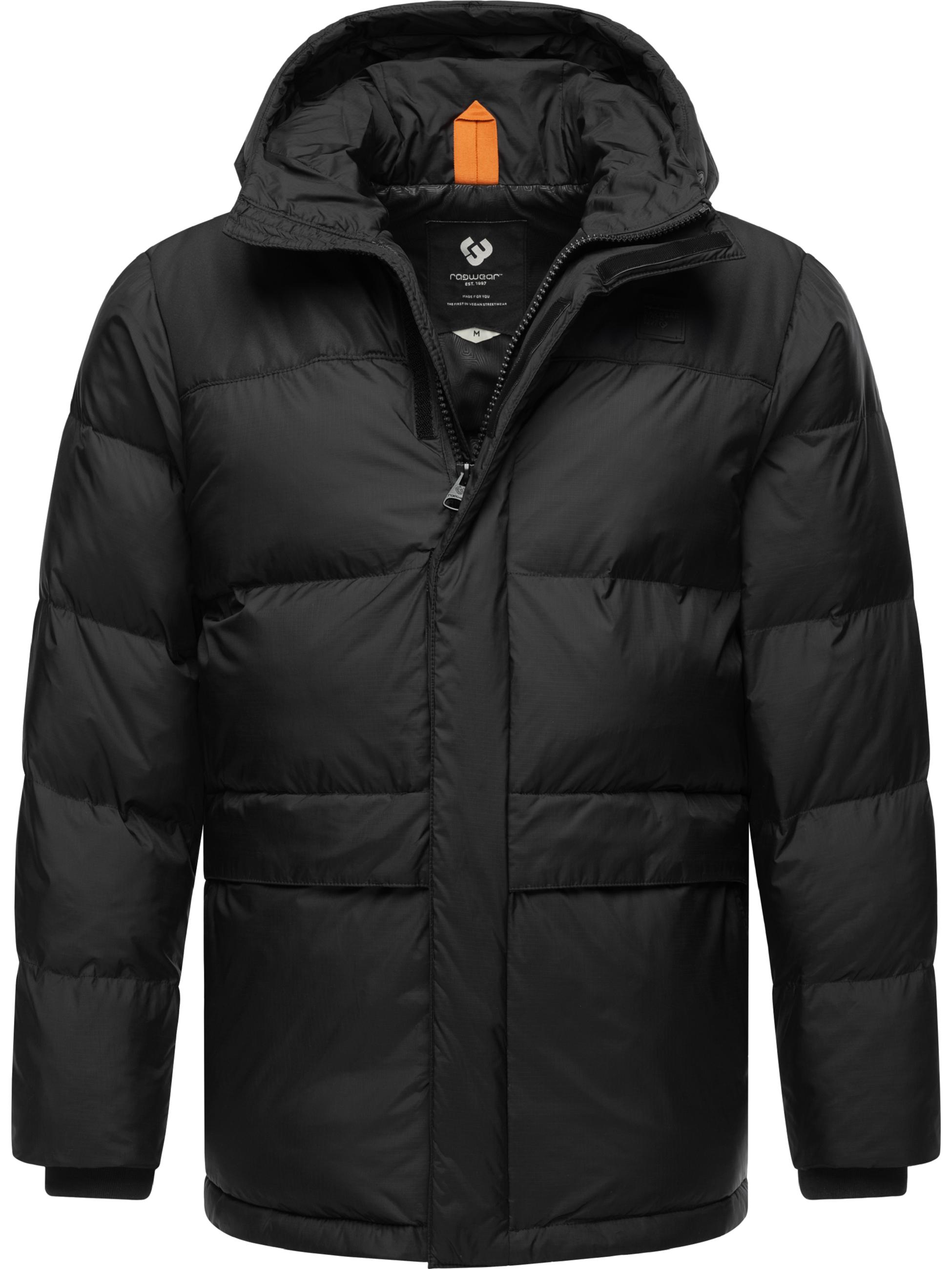 Warme Winter Steppjacke mit Kapuze "Mikkesh" Black