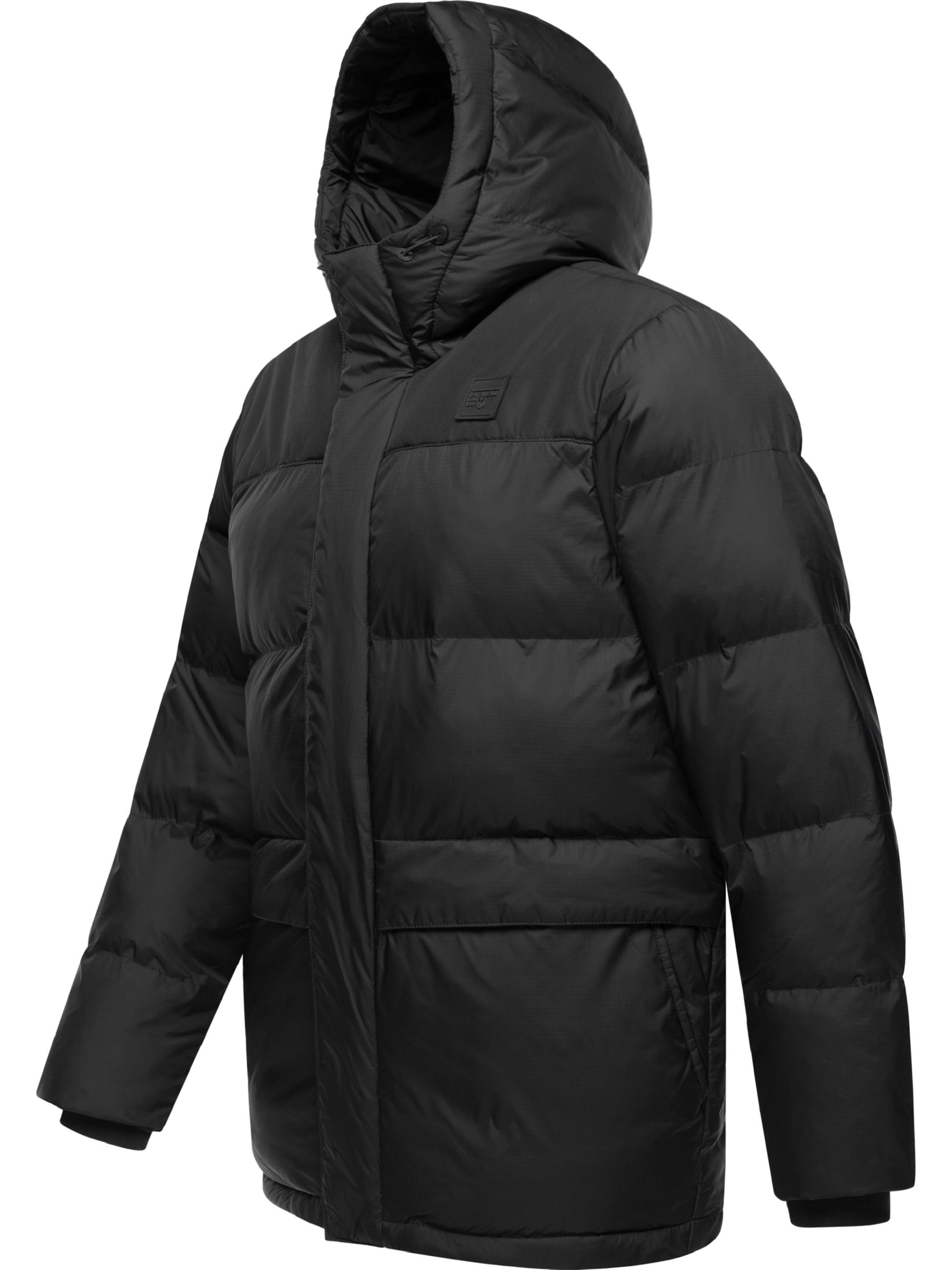 Warme Winter Steppjacke mit Kapuze "Mikkesh" Black