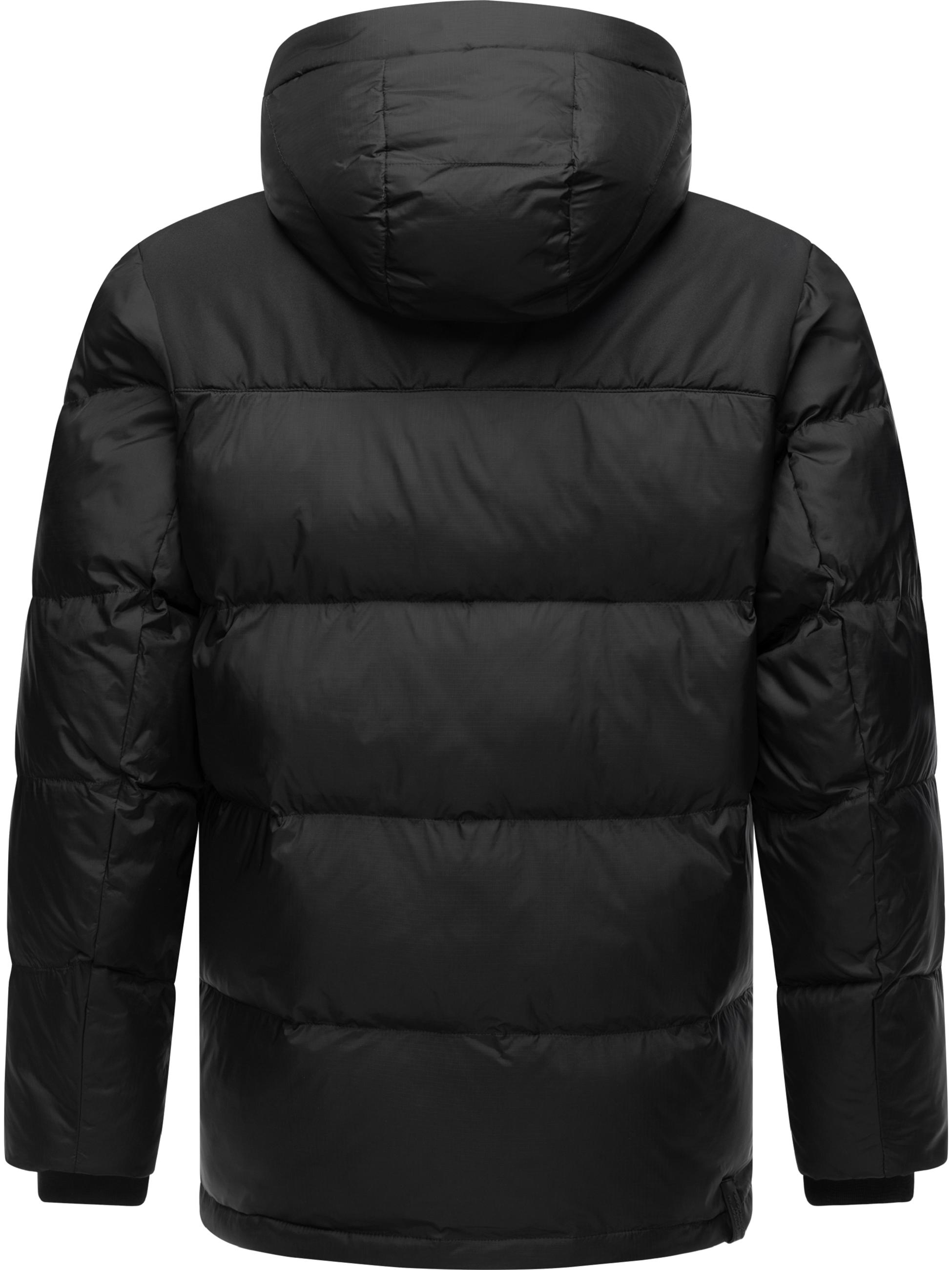 Warme Winter Steppjacke mit Kapuze "Mikkesh" Black