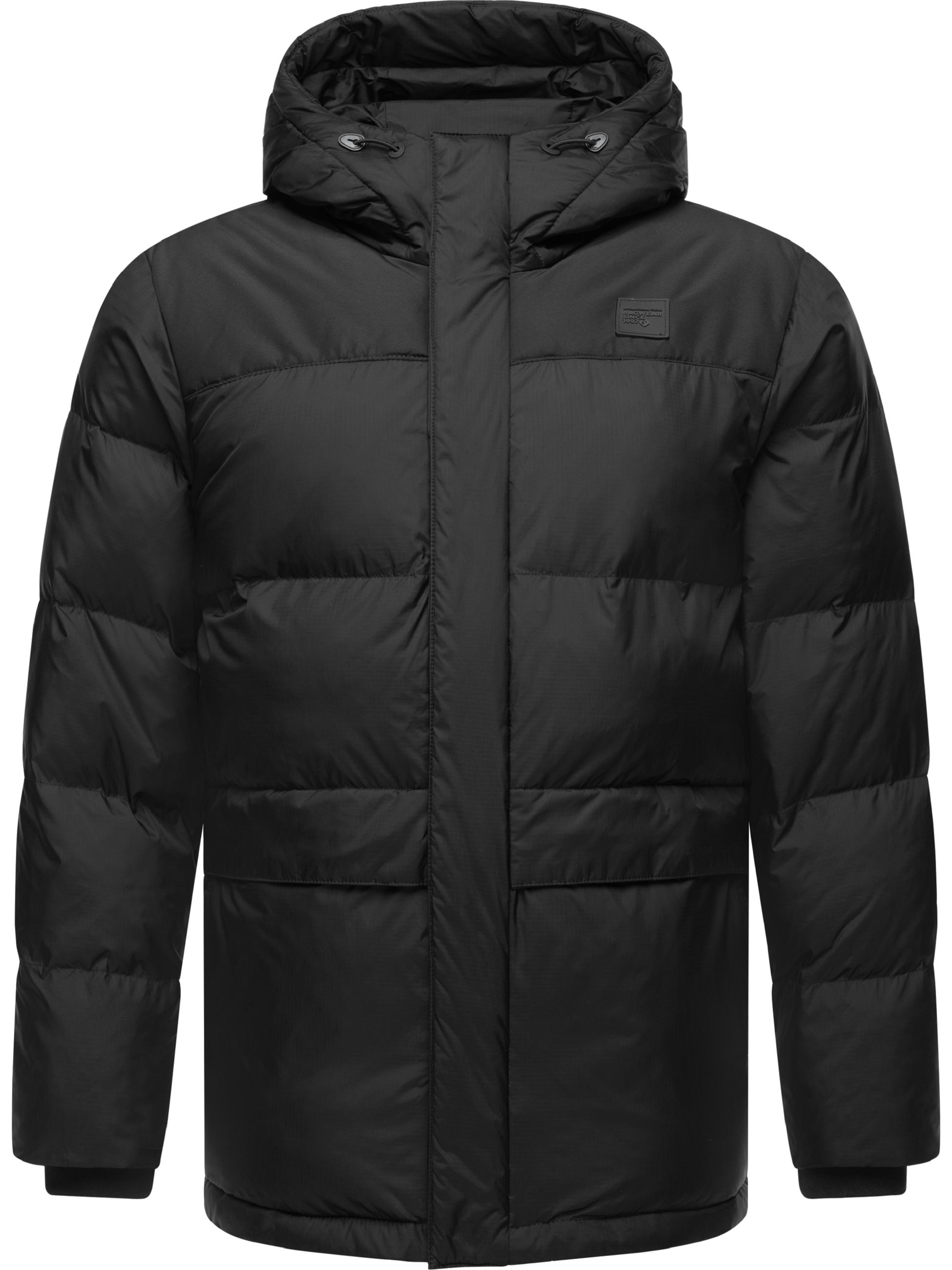 Warme Winter Steppjacke mit Kapuze "Mikkesh" Black