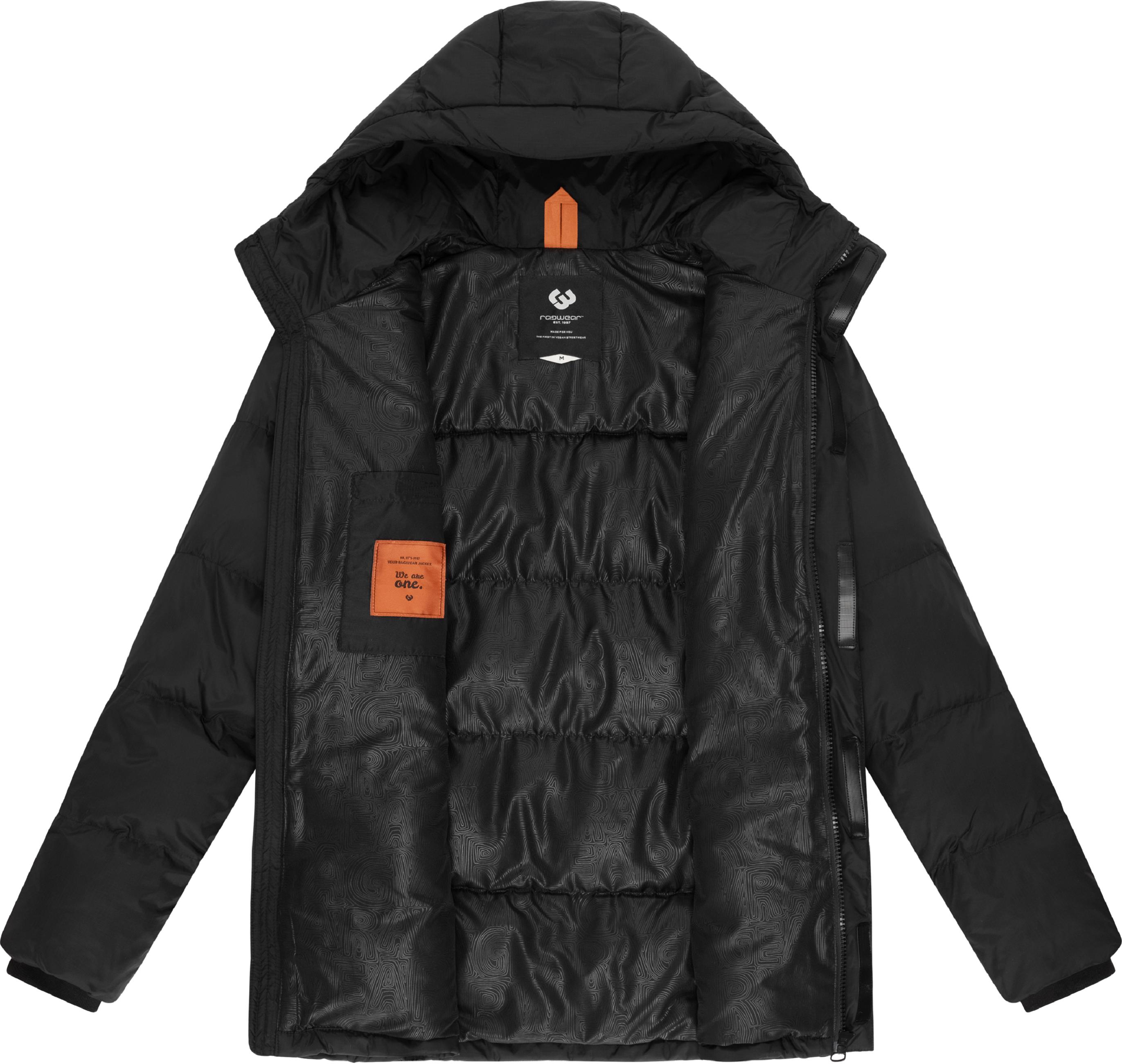 Warme Winter Steppjacke mit Kapuze "Mikkesh" Black