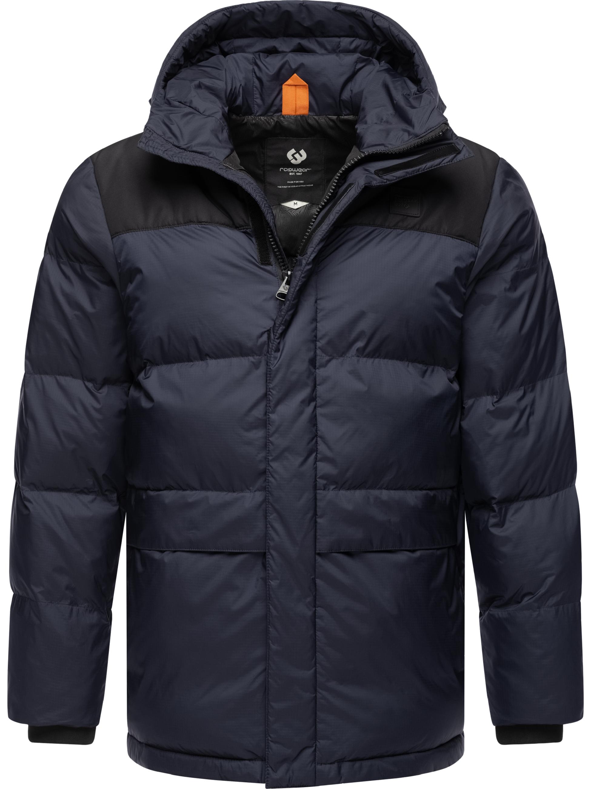 Warme Winter Steppjacke mit Kapuze "Mikkesh" Navy