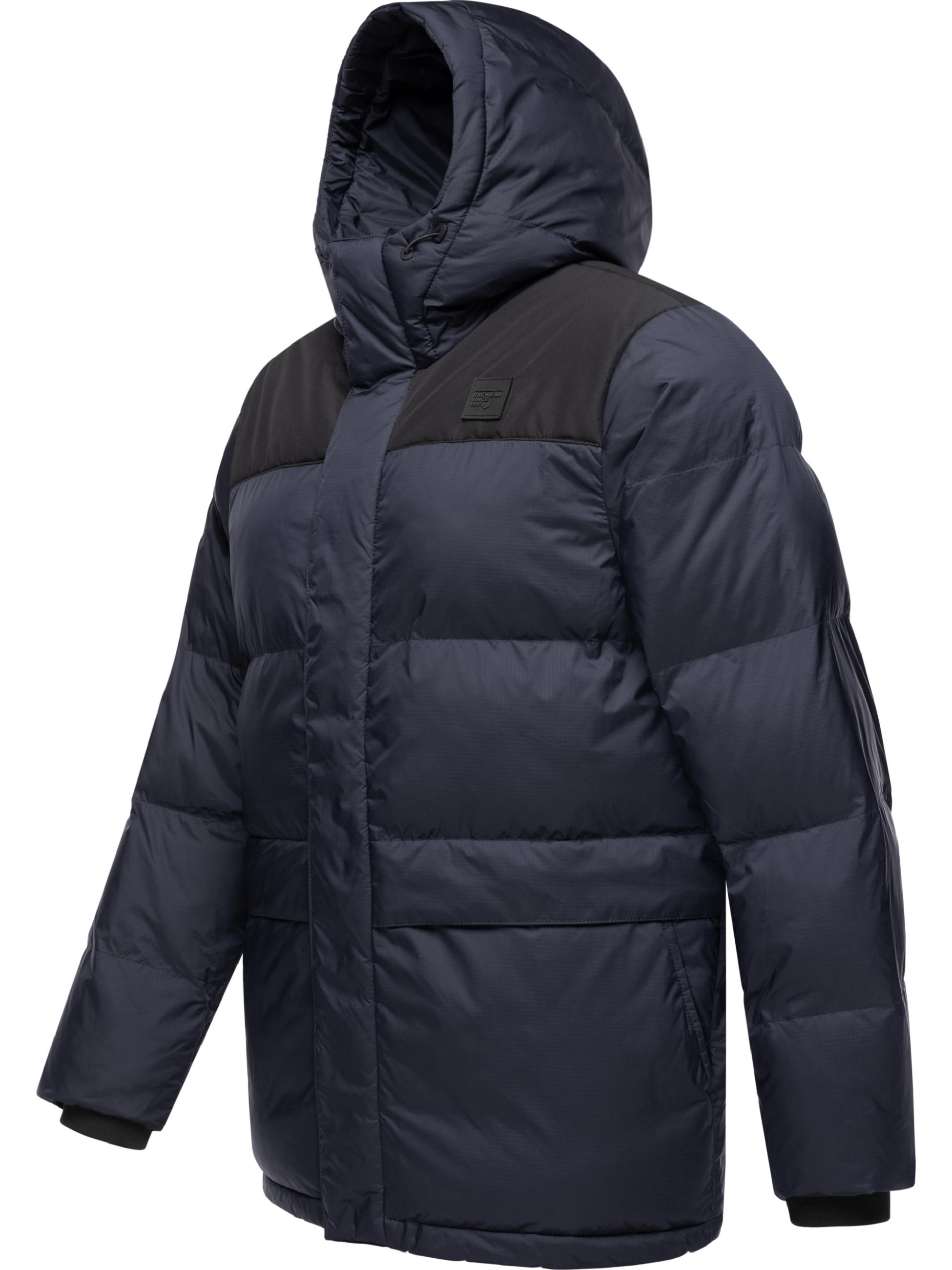 Warme Winter Steppjacke mit Kapuze "Mikkesh" Navy